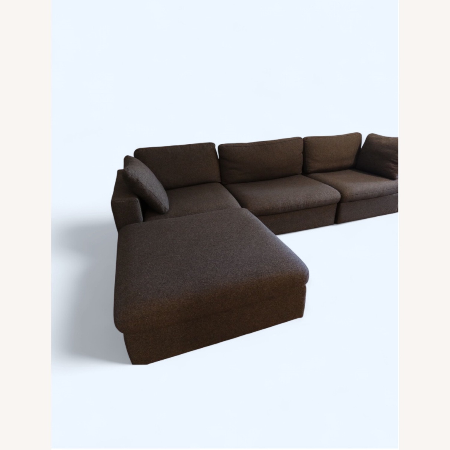 Wayfair Orren Ellis Cloud Sectional Couch in Gray Wool Blend Modular - image-3