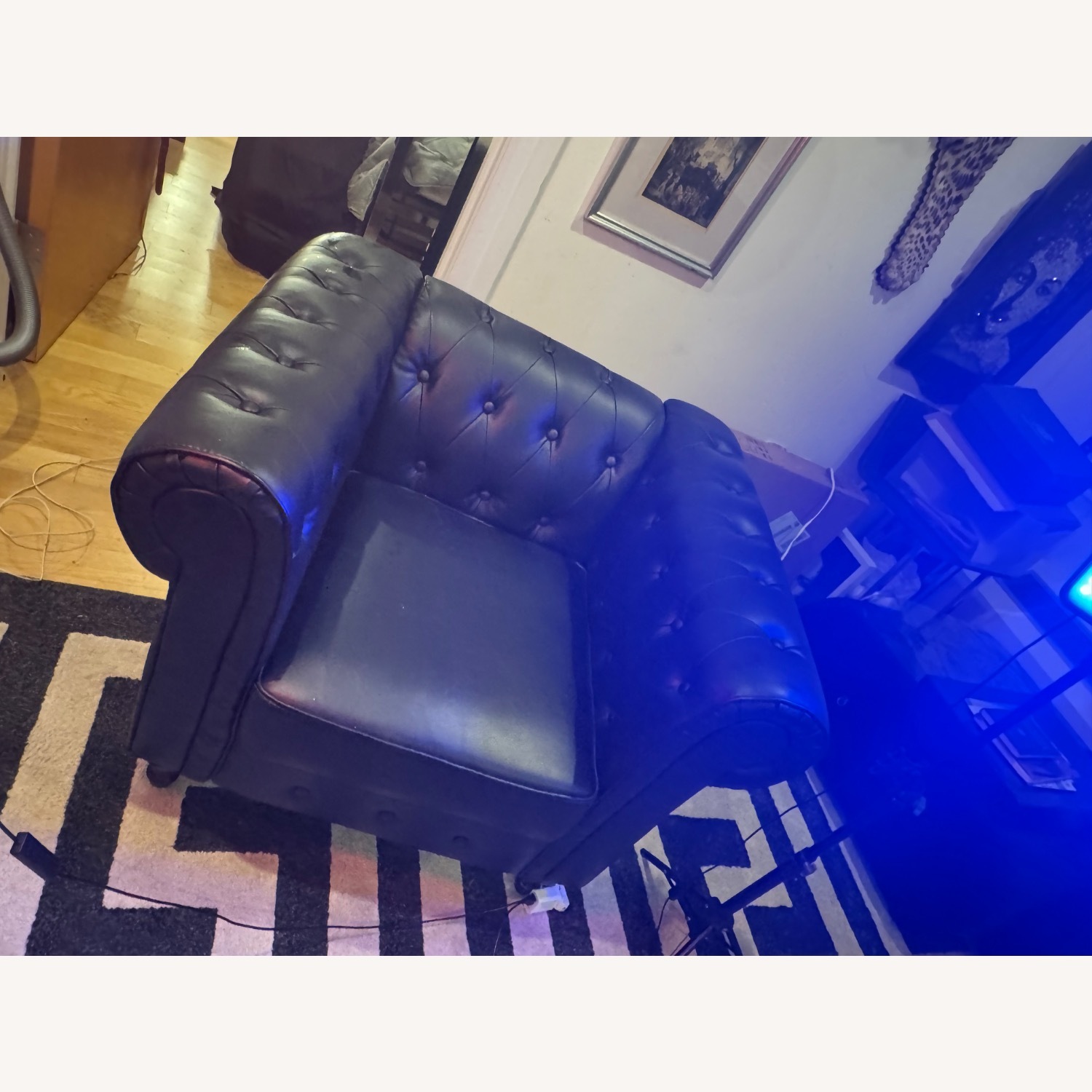Faux Leather Chesterfield Armchair - image-2
