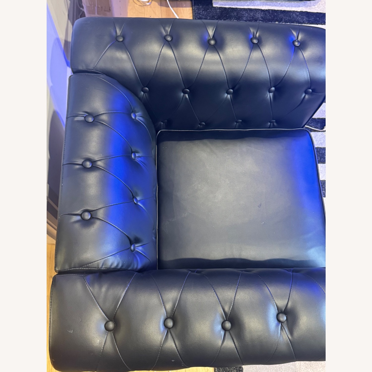 Faux Leather Chesterfield Armchair - image-4