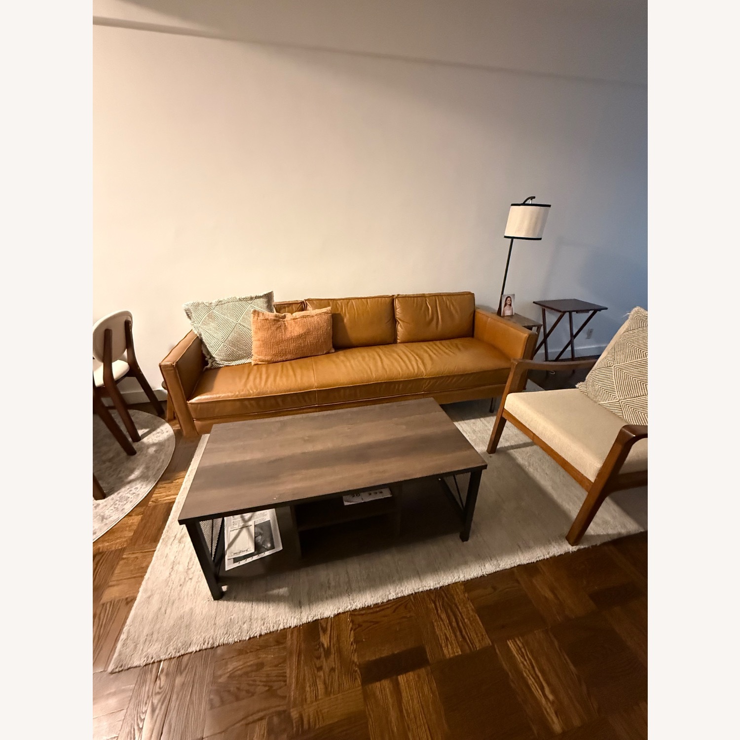 West Elm Leather Medium Tan Large Sofa  - image-1