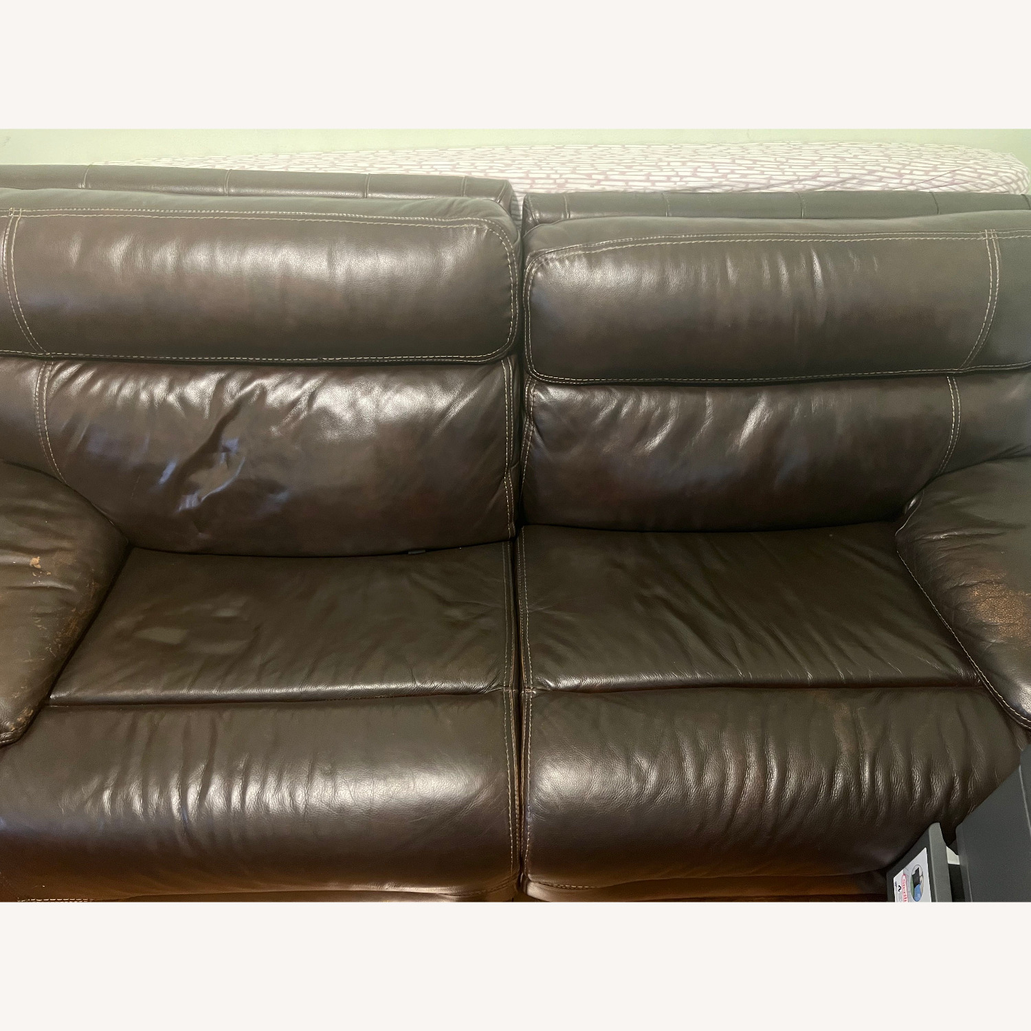 Dark Brown Leather Electric Recliner Sofa - image-0