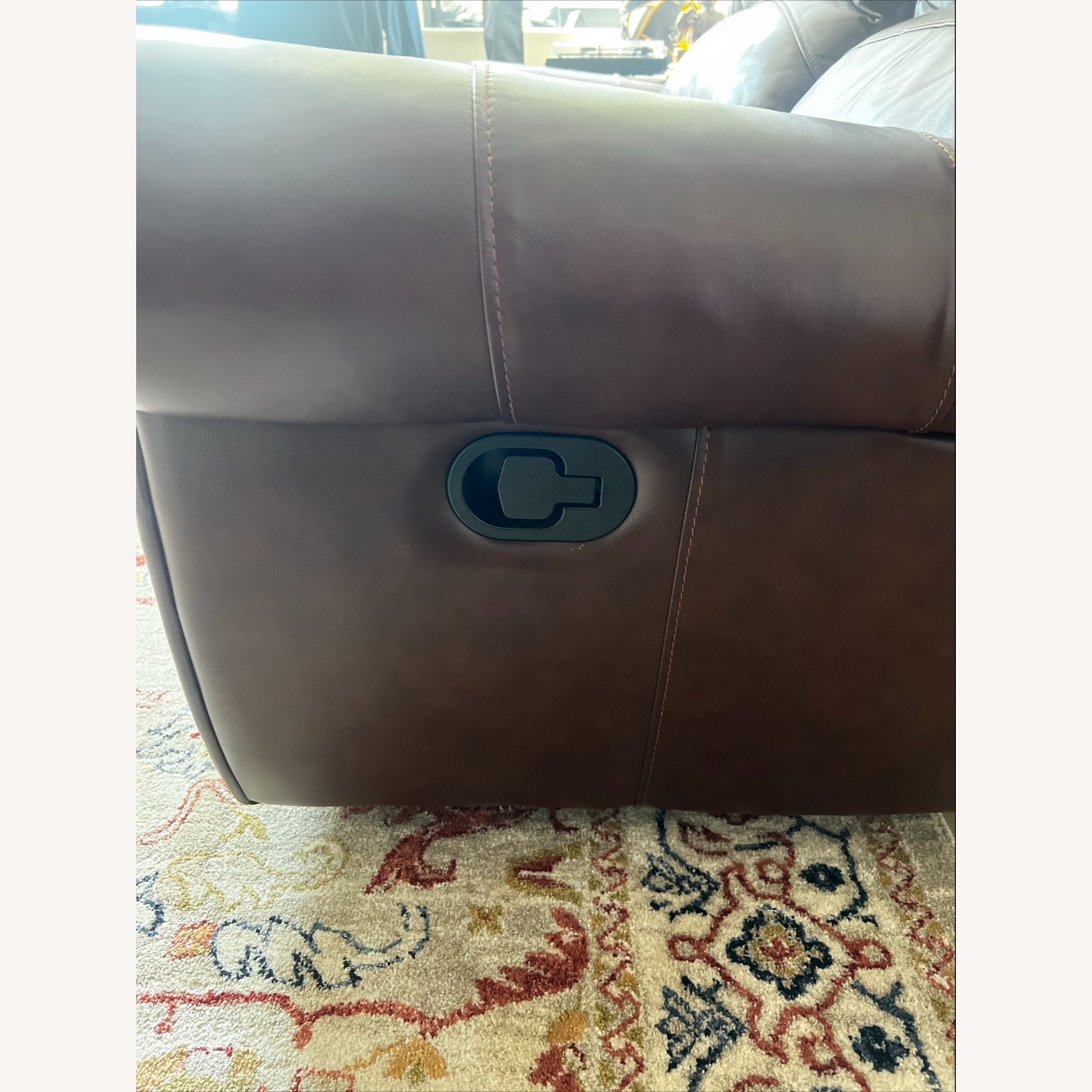 Raymour & Flanigan Brown 3-Seat Leather Recliner - image-6