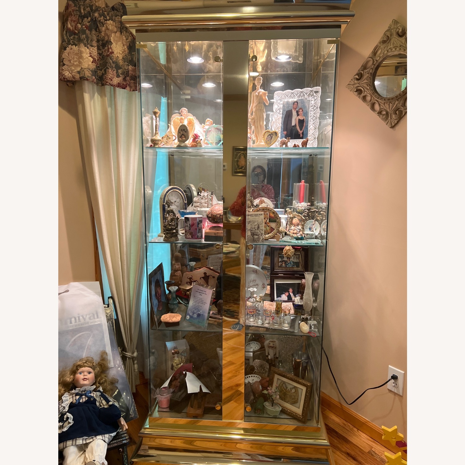 Glass and Golden Wall Unit - image-1