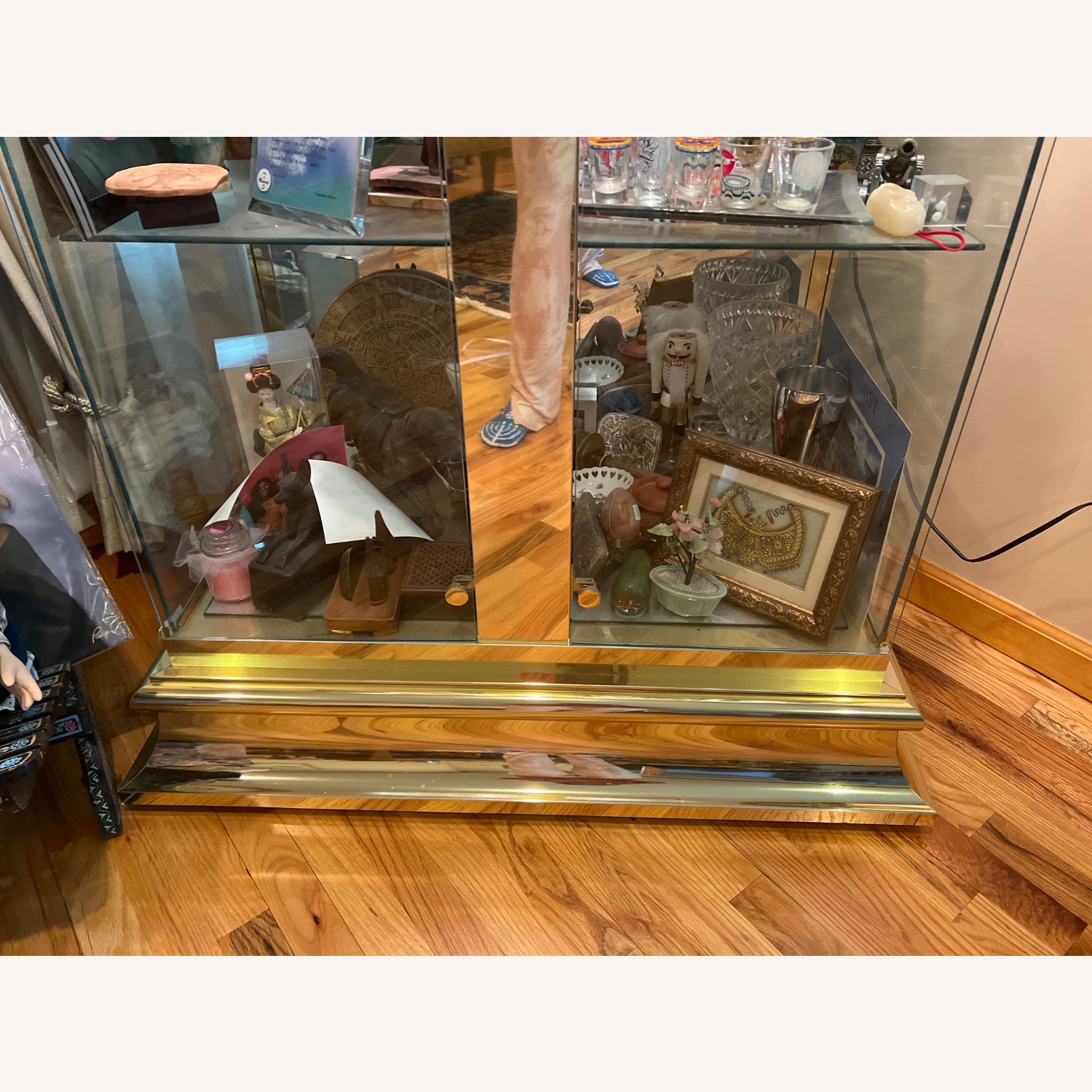 Glass and Golden Wall Unit - image-4