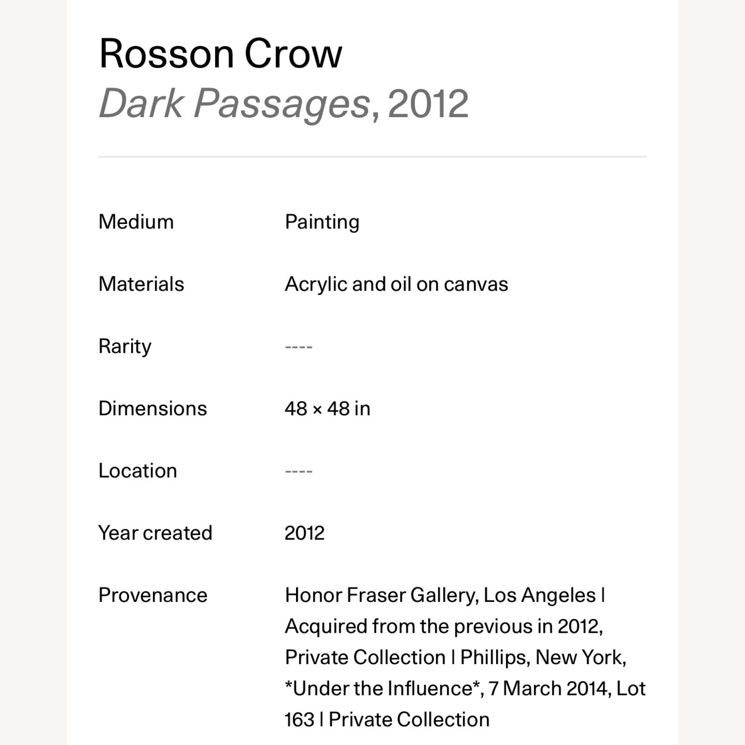 Original Rosson Crow "Dark Passages" 2012 Painting - image-5