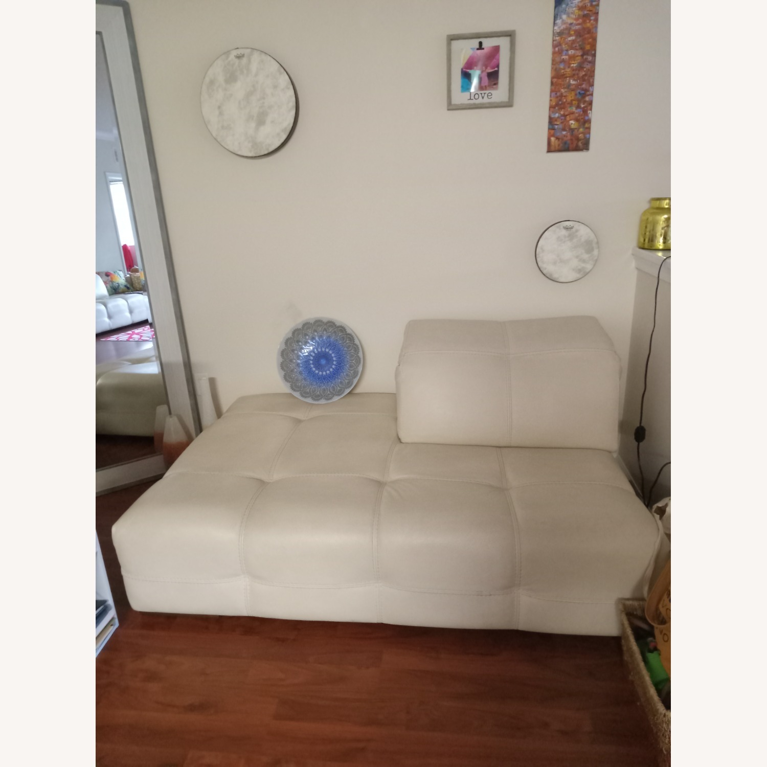 White Leather 3 Pieces Sectional - image-3