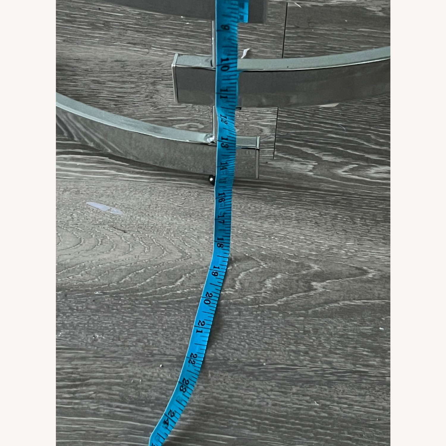 Glass Metal Silver Coffee Table - image-6