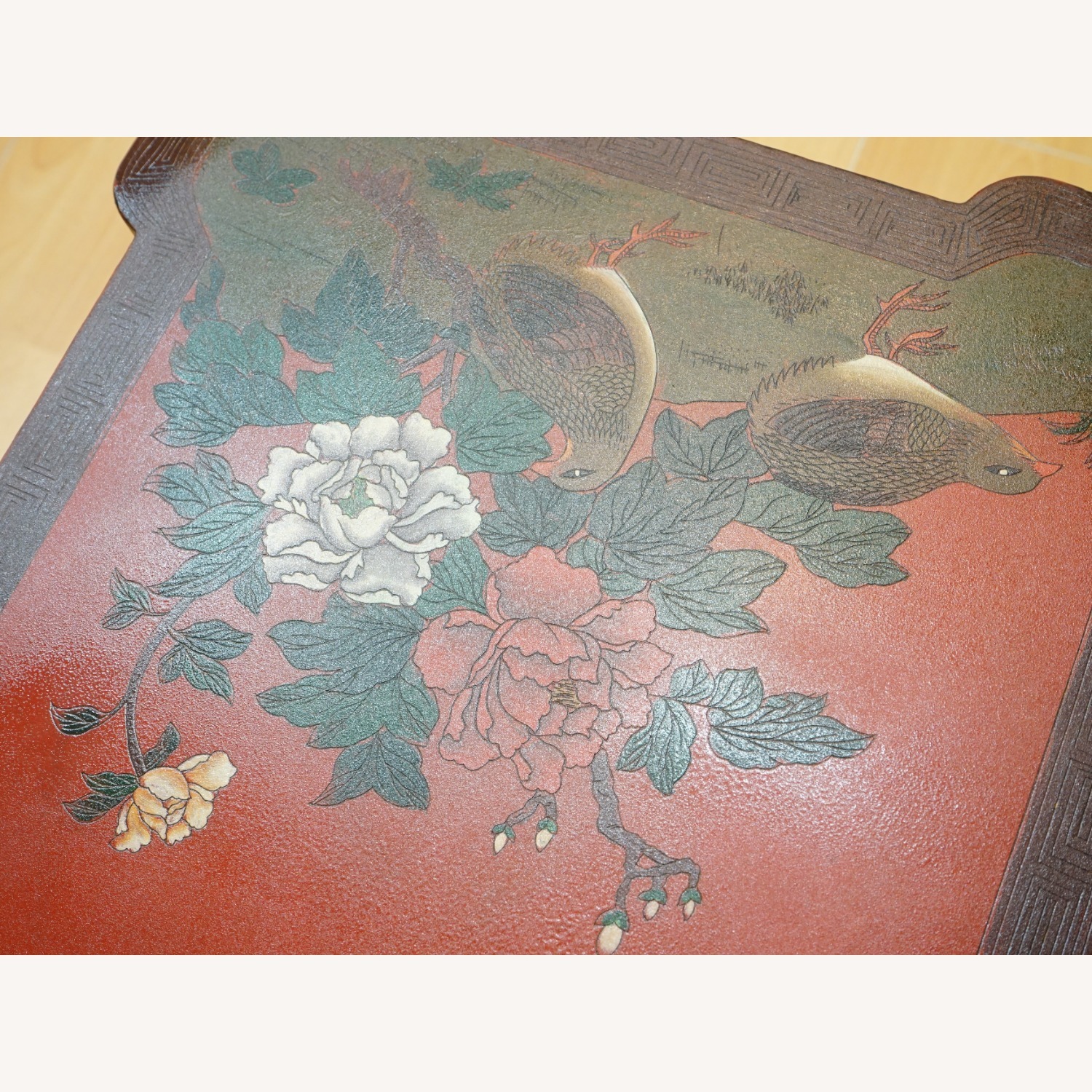 Pair of Chinese Red Lacquered  Table Stools - image-9