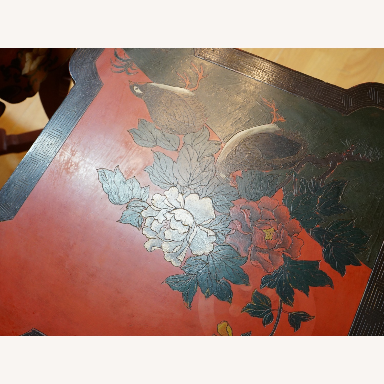 Pair of Chinese Red Lacquered  Table Stools - image-10