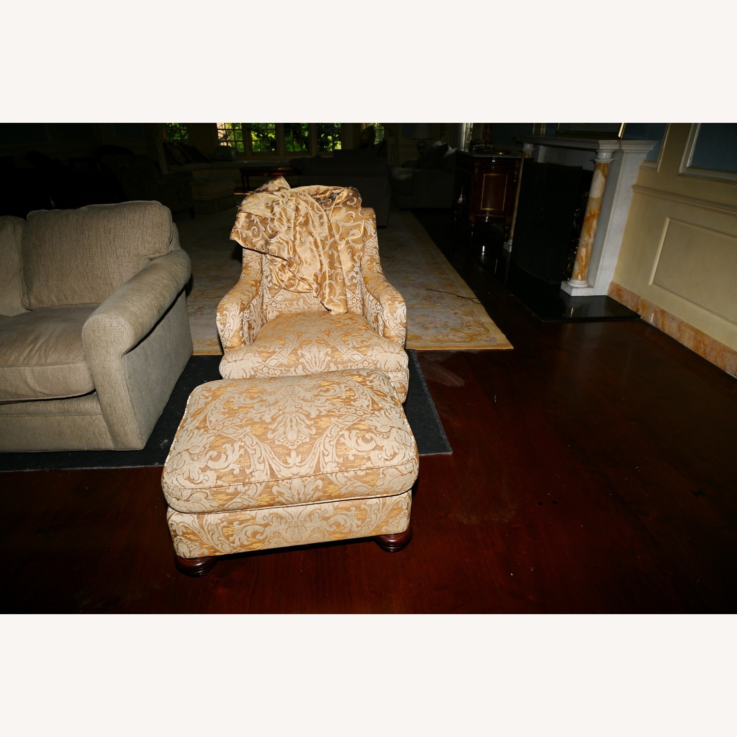 Lounge Chair & Ottoman - Gold by Century Furniture - image-1