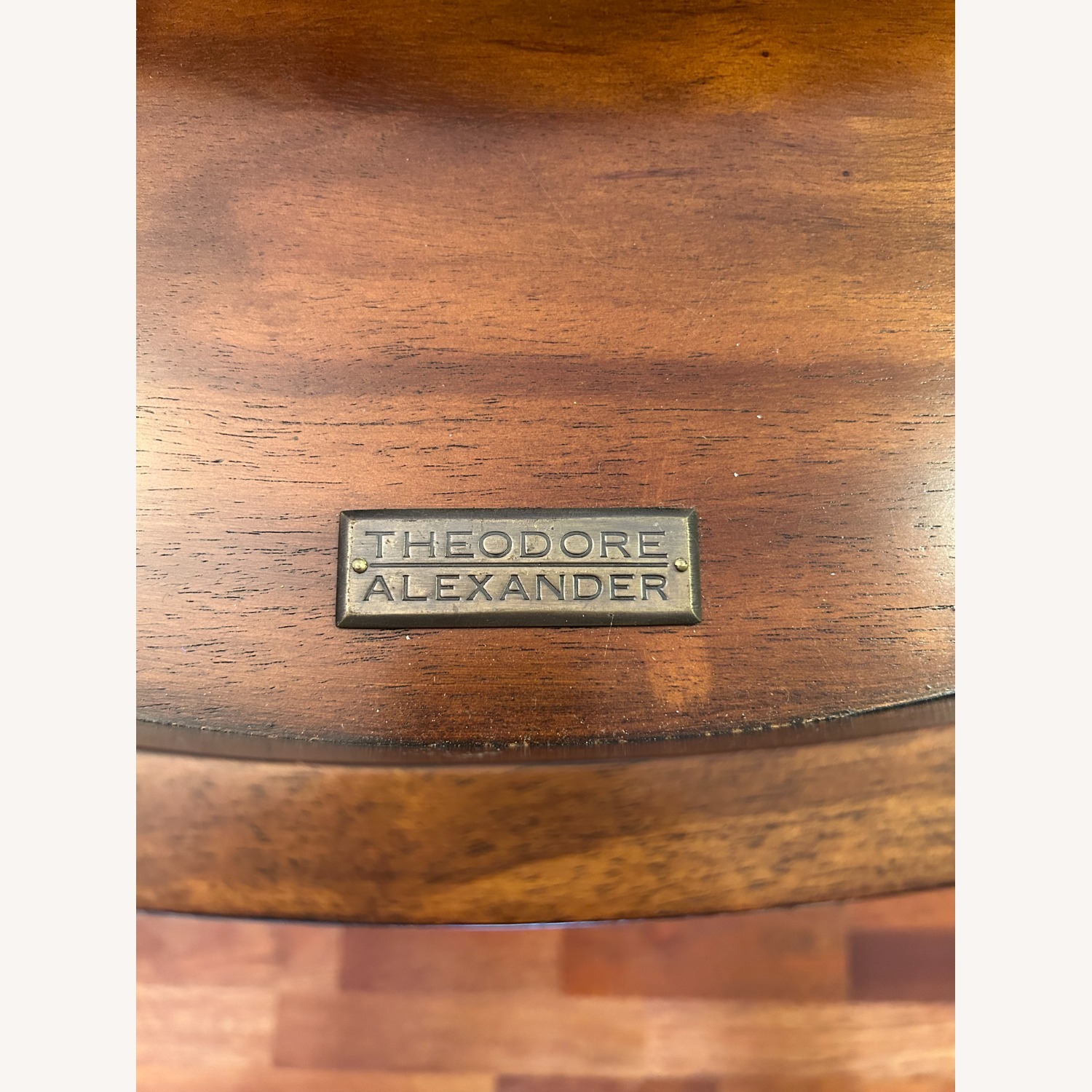 Theodore Alexander 36" Round Wood Inlay Side Table - image-7