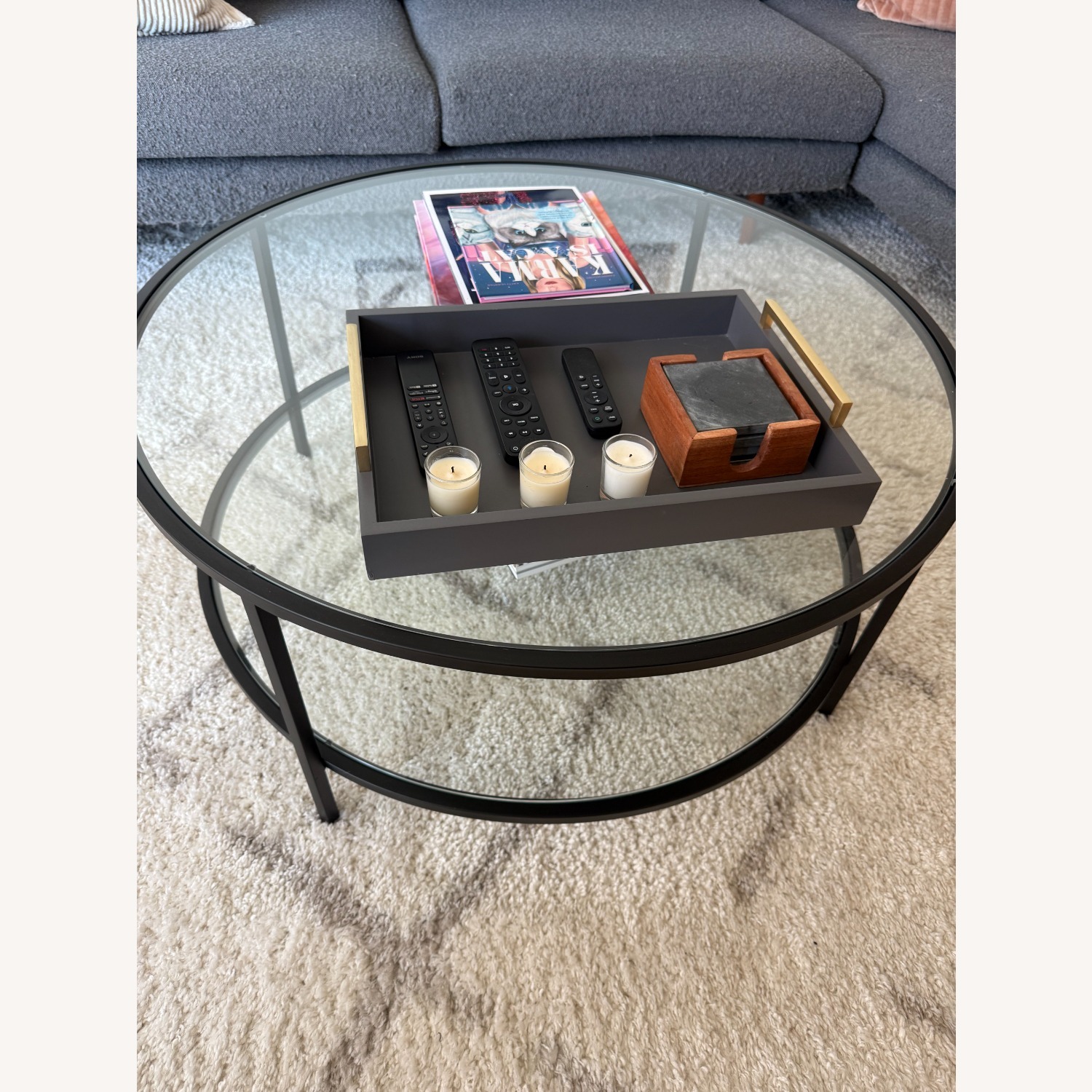 Linda Blackened Bronze Round Coffee Table - image-1