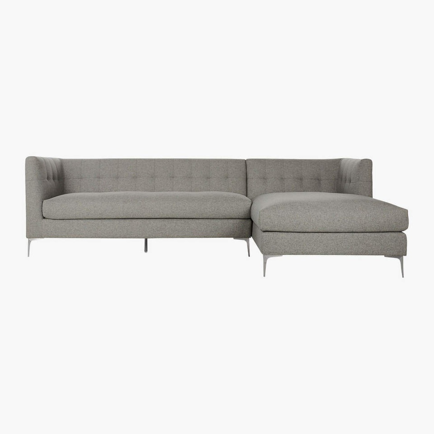 CB2 Holden Tufted Gray Chaise Sectional Sofa - image-5
