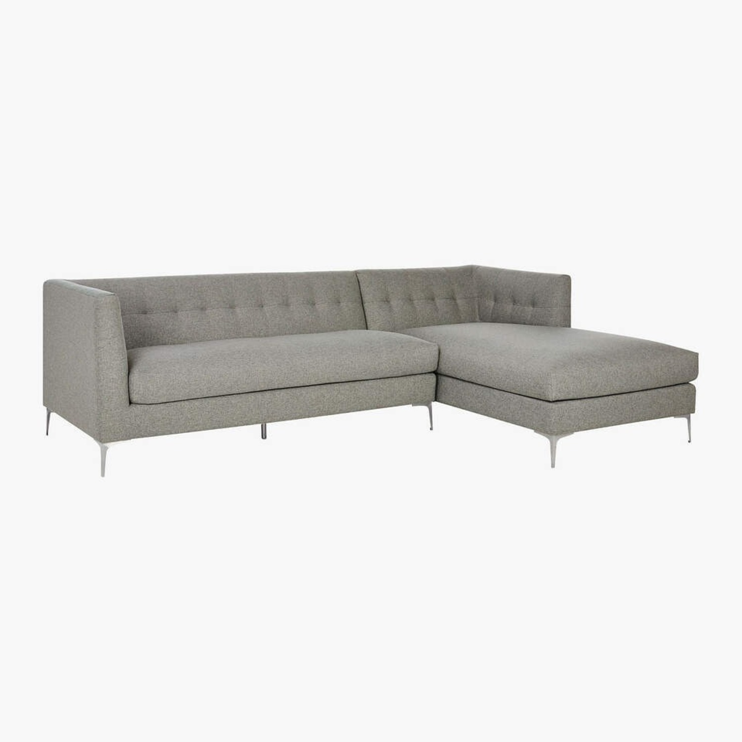 CB2 Holden Tufted Gray Chaise Sectional Sofa - image-3