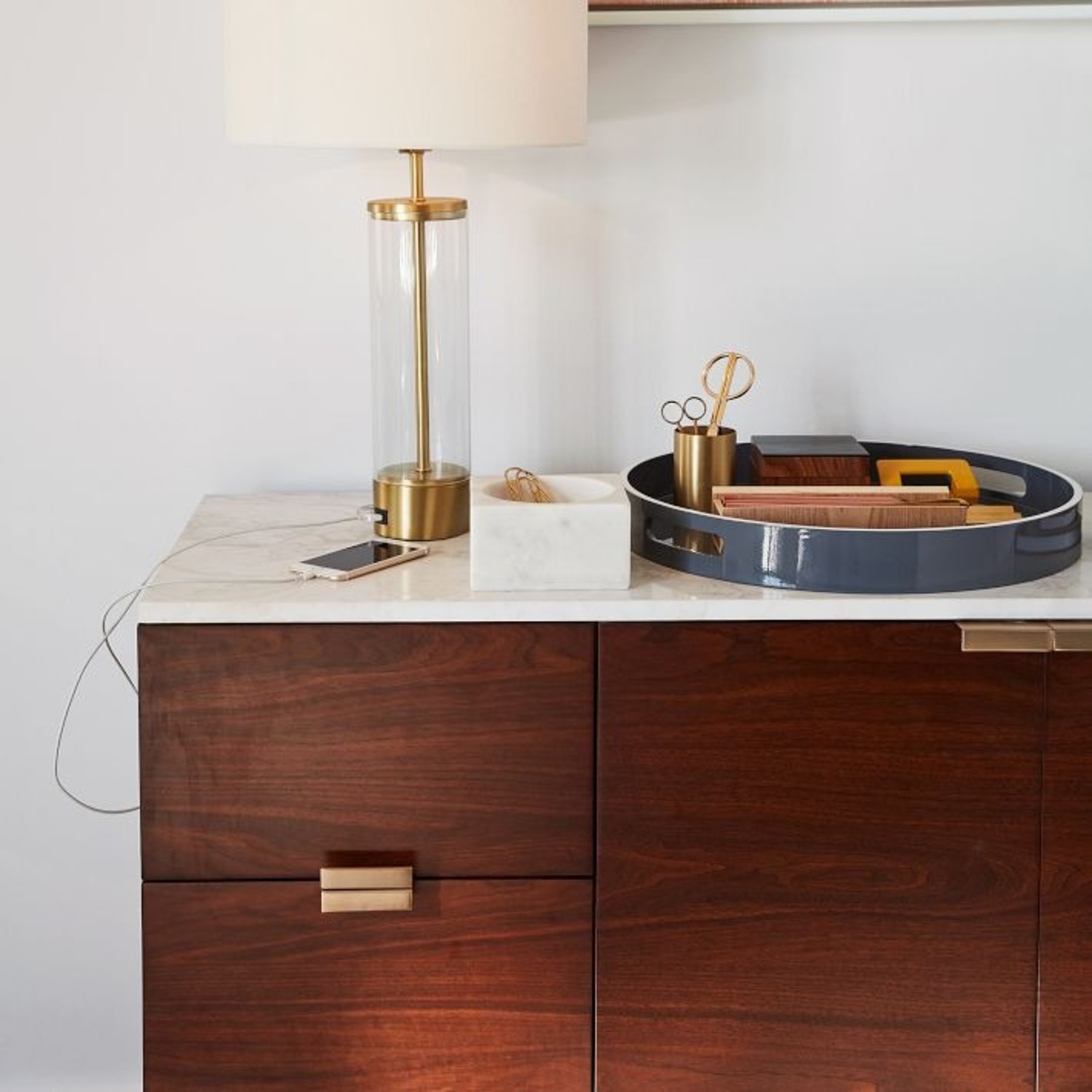 West Elm Delphine Marble & Wood Buffet - image-4