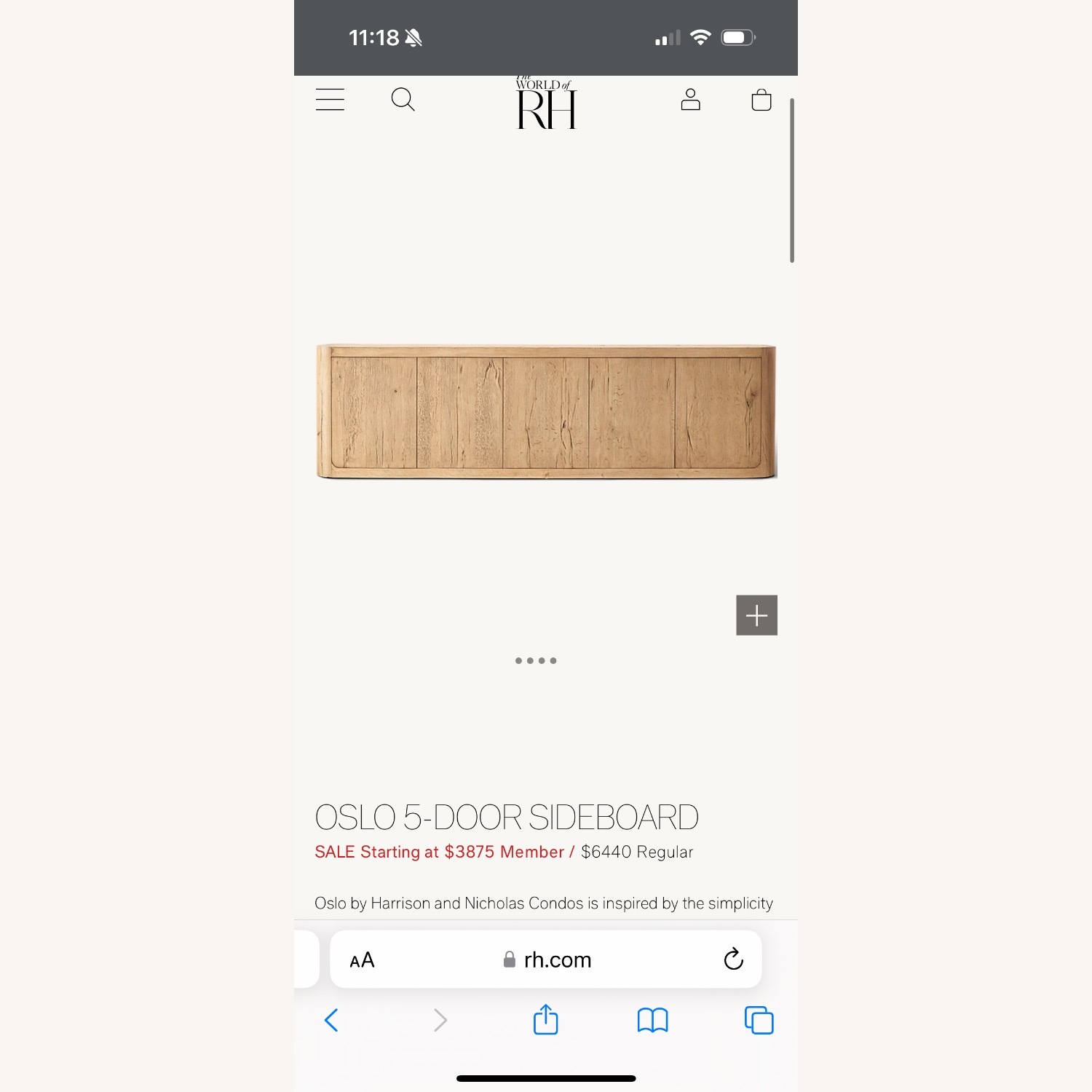 Restoration Hardware Oslo 5 Door Media Console - image-7