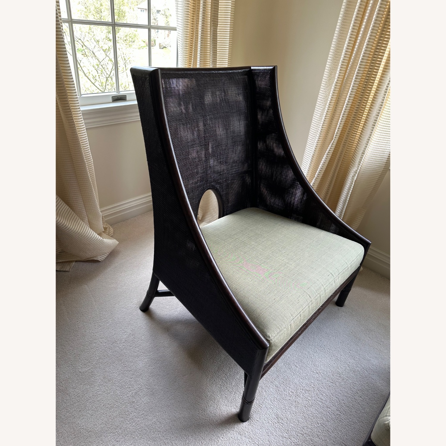 Barbara Barry Caned Rattan Chairs & Ottoman Set - image-2