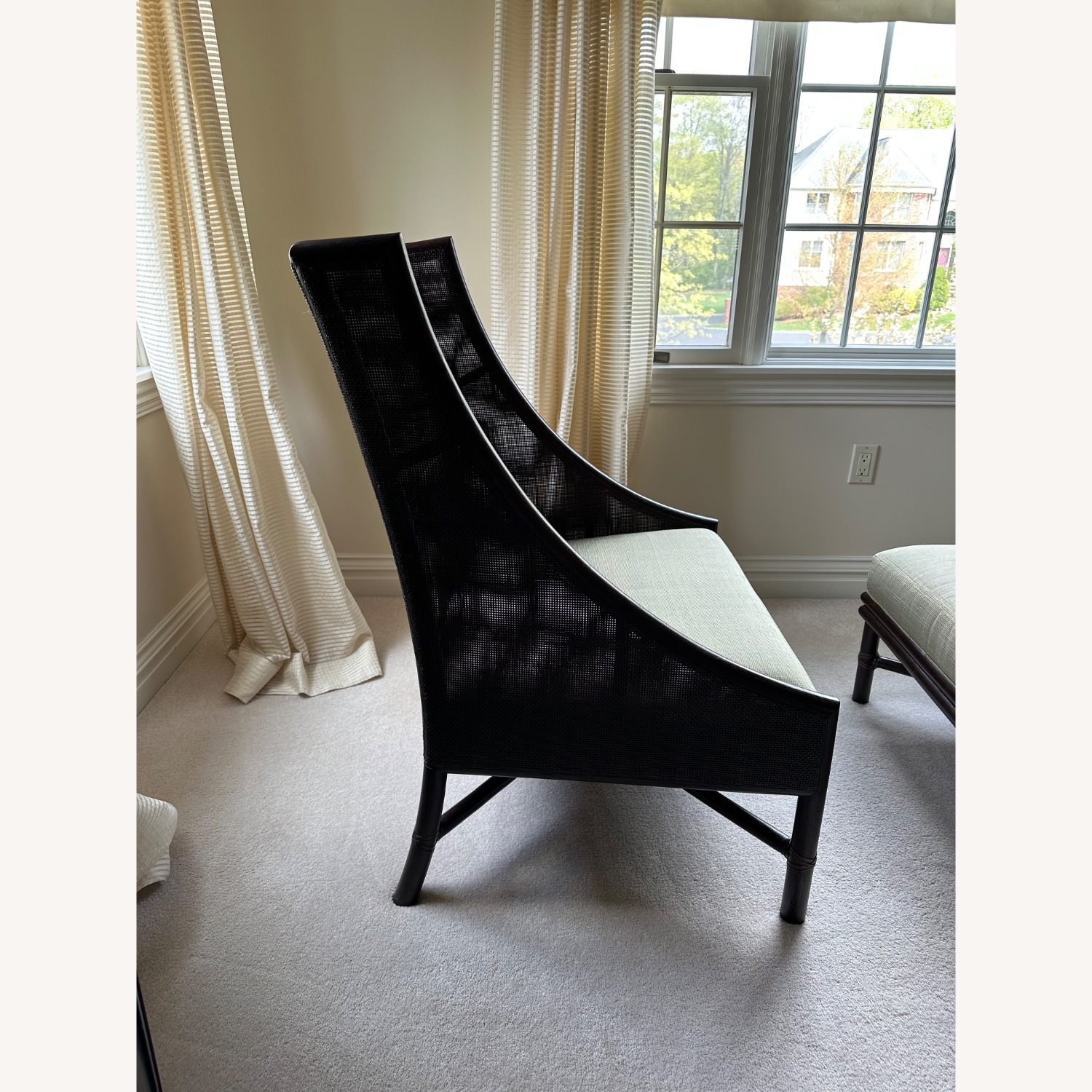 Barbara Barry Caned Rattan Chairs & Ottoman Set - image-1