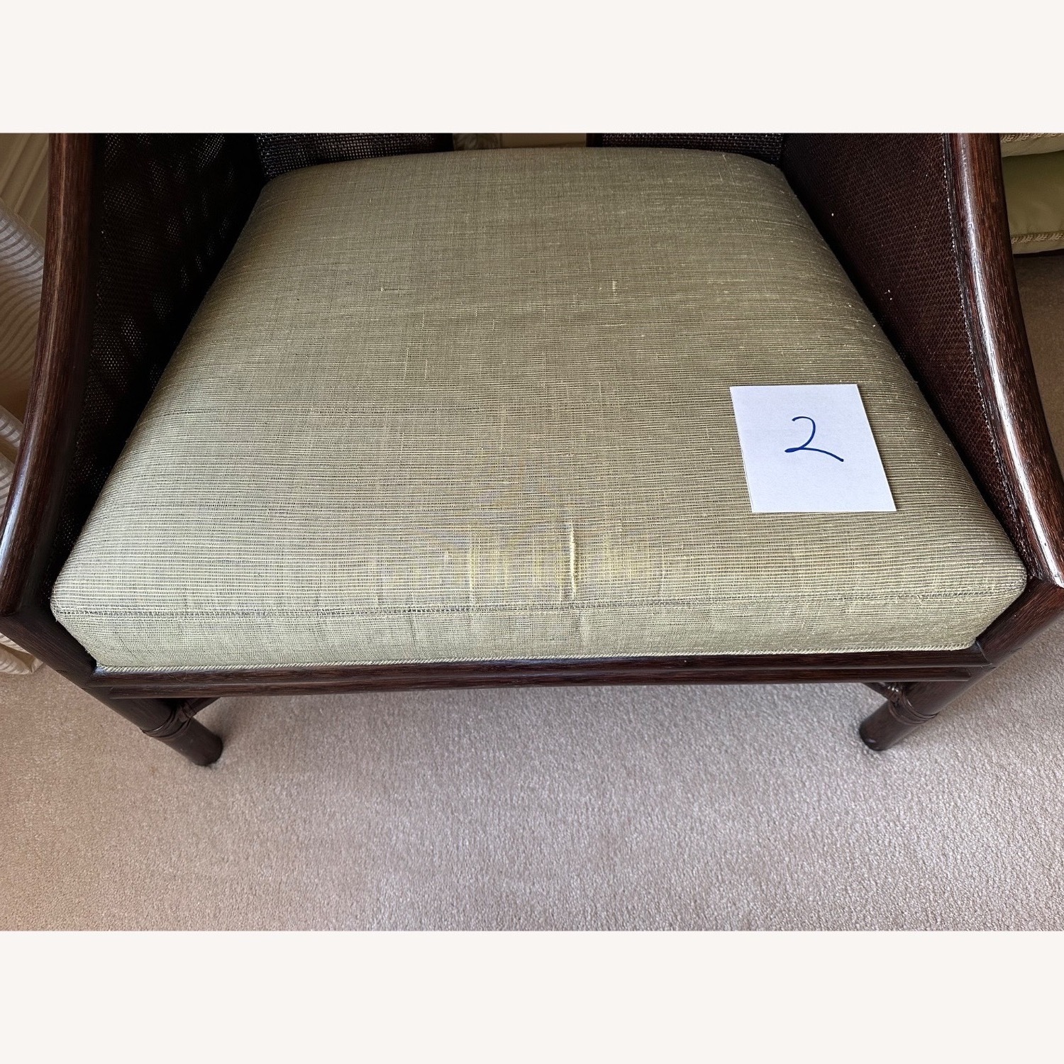 Barbara Barry Caned Rattan Chairs & Ottoman Set - image-11