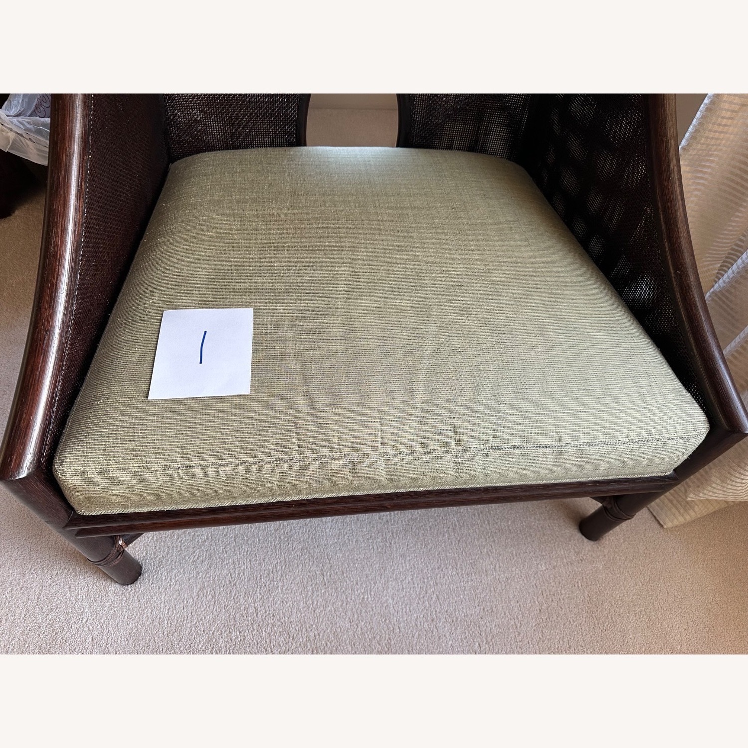 Barbara Barry Caned Rattan Chairs & Ottoman Set - image-12