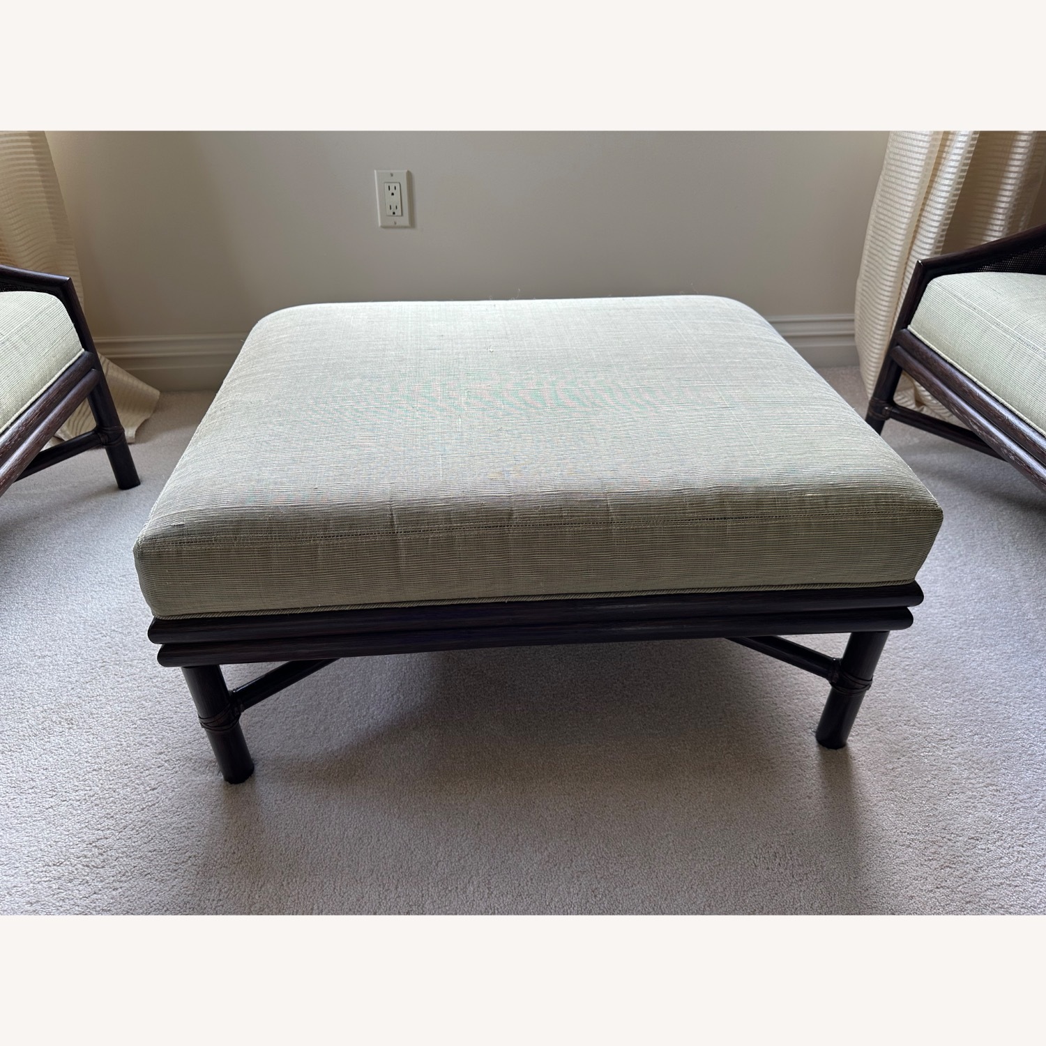 Barbara Barry Caned Rattan Chairs & Ottoman Set - image-3