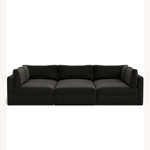 Used Black Velvet Sleeping Modular Couch  for sale on AptDeco