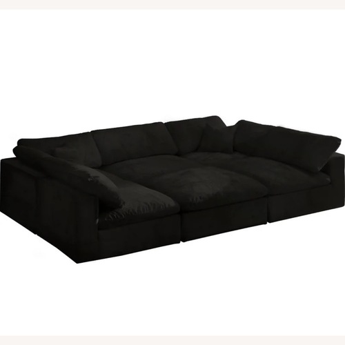 Used Black Velvet Sleeping Modular Couch  for sale on AptDeco