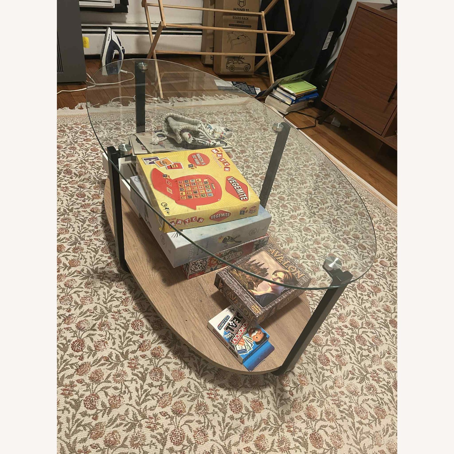 Wayfair Hanshaw Glass Top Coffee Table - image-6