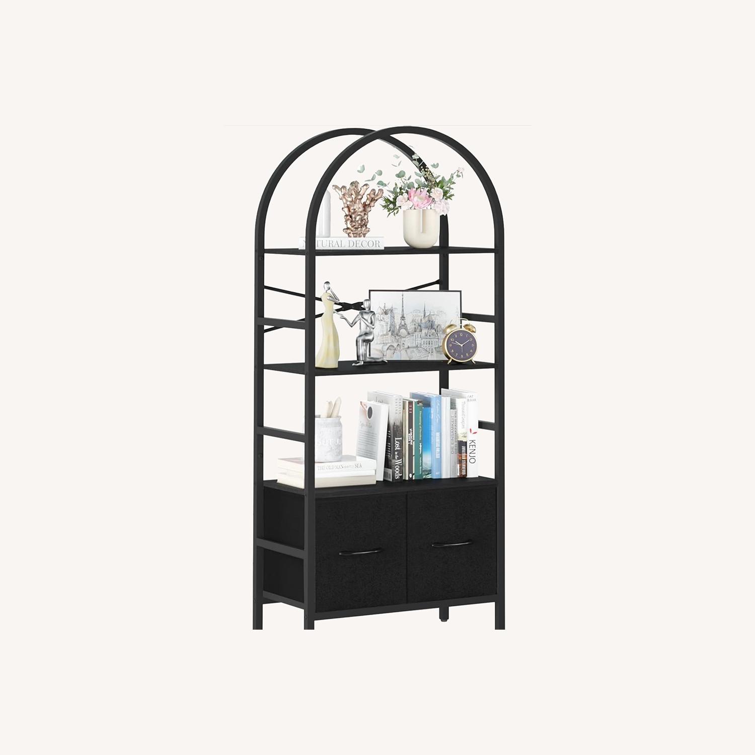 Amazon Arched Bookshelf with Drawers,4 Tiers - image-0
