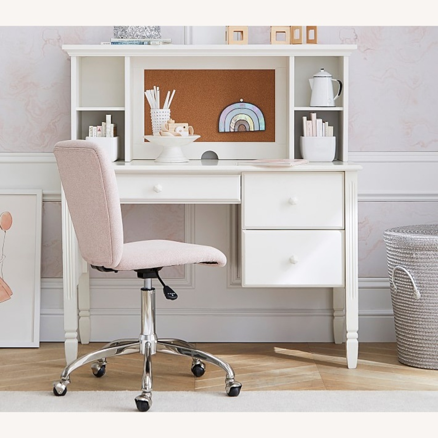 PBK Madeline Storage Desk & Hutch - image-12