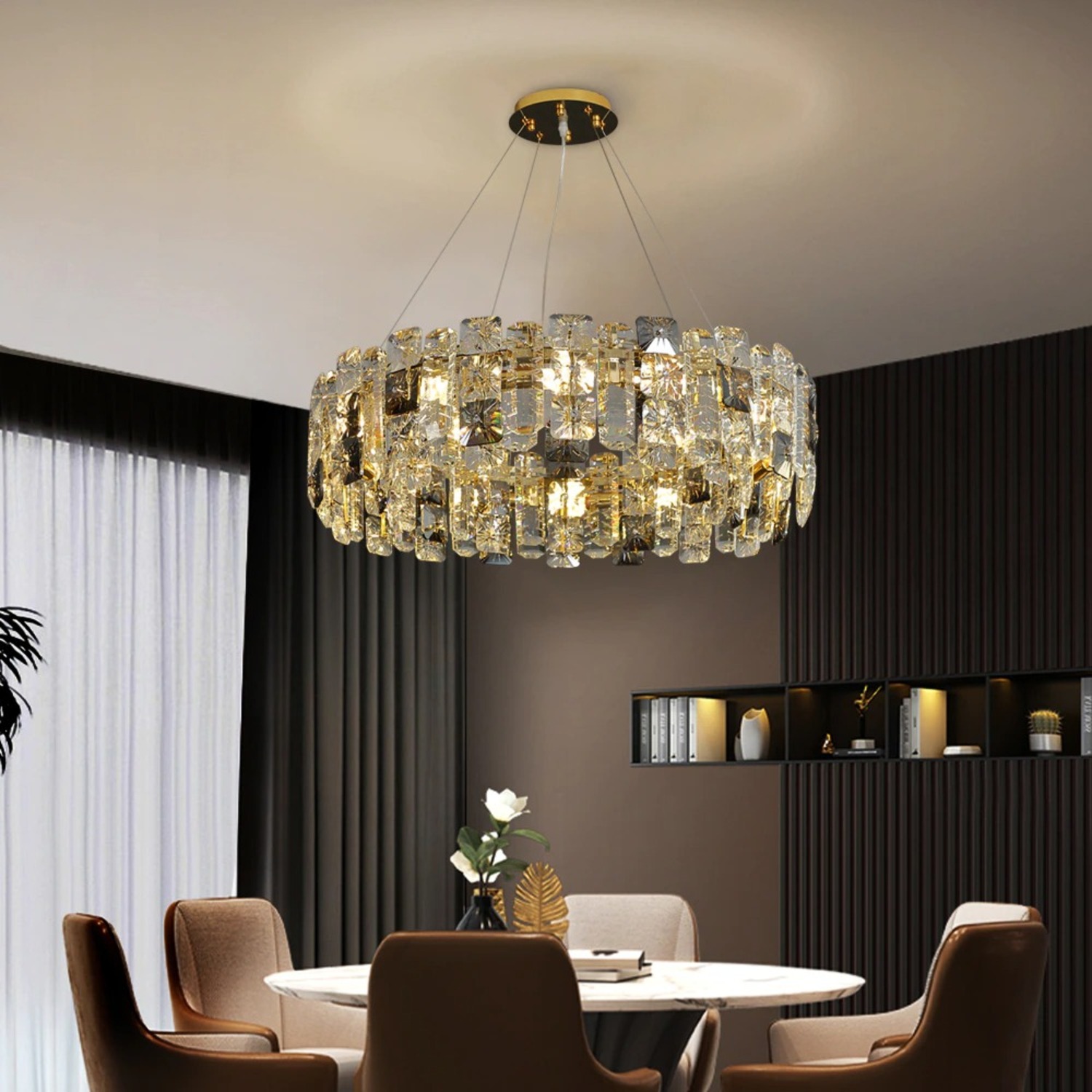  Round Crystal Chandelier Dia 19.7'' - image-4