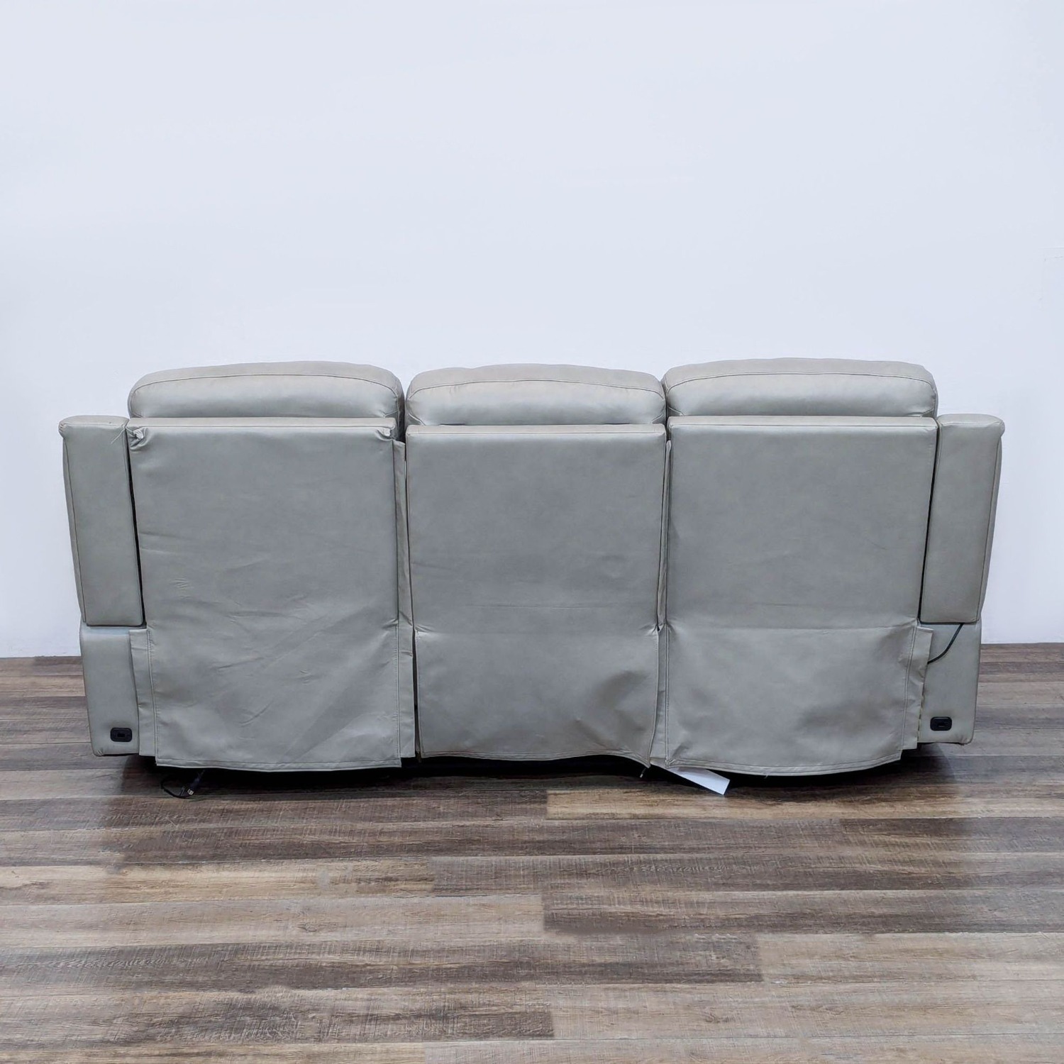 Living Spaces Serena Power Reclining Leather Sofa - image-3