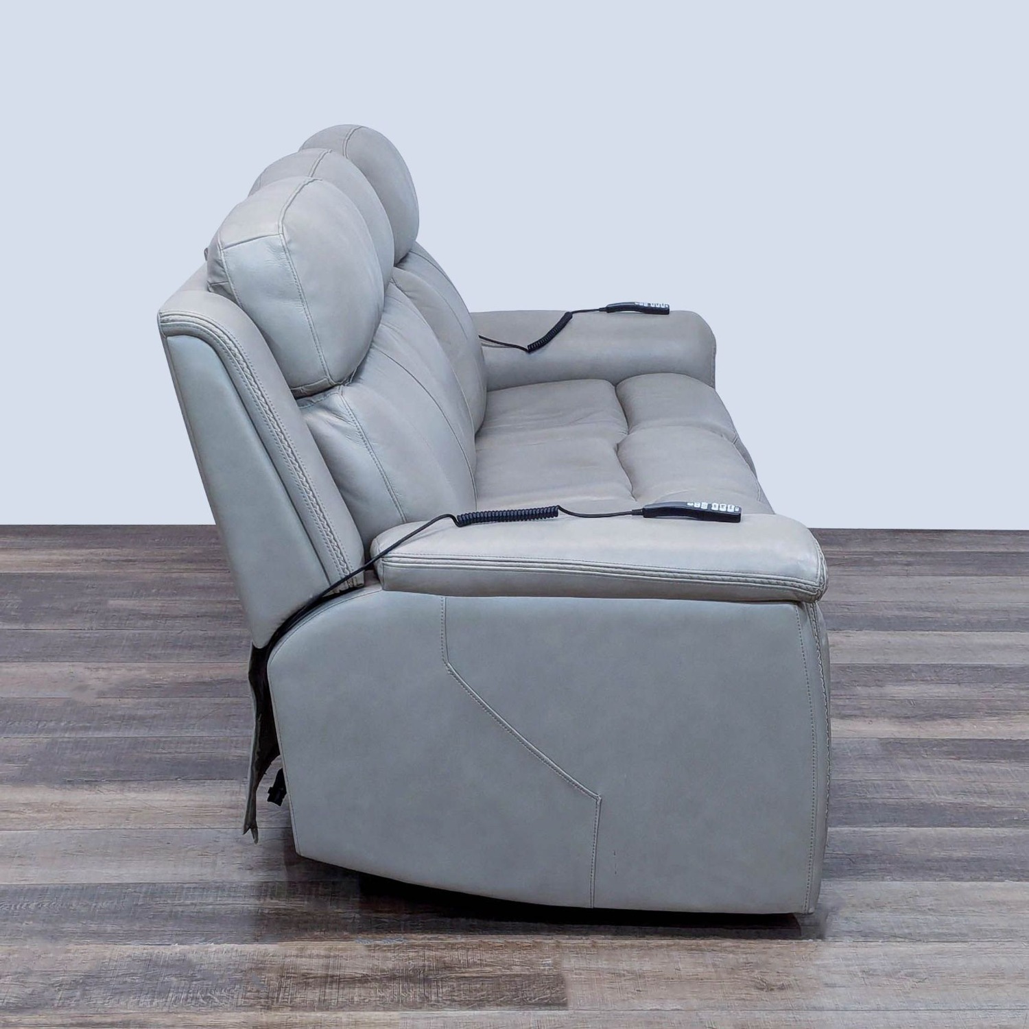 Living Spaces Serena Power Reclining Leather Sofa - image-2