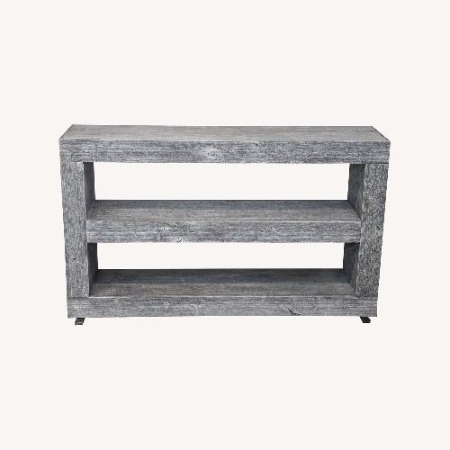 Used Living Spaces Gray Washed Wood Console Table for sale on AptDeco