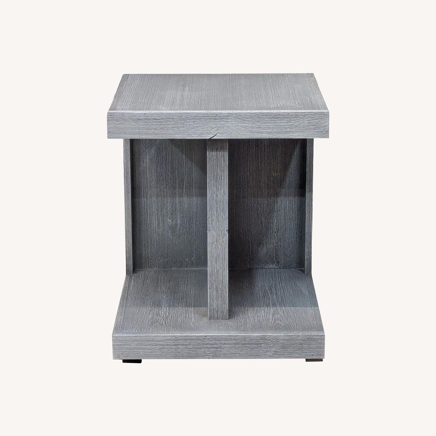 Living Spaces Gray Washed End Table - image-0