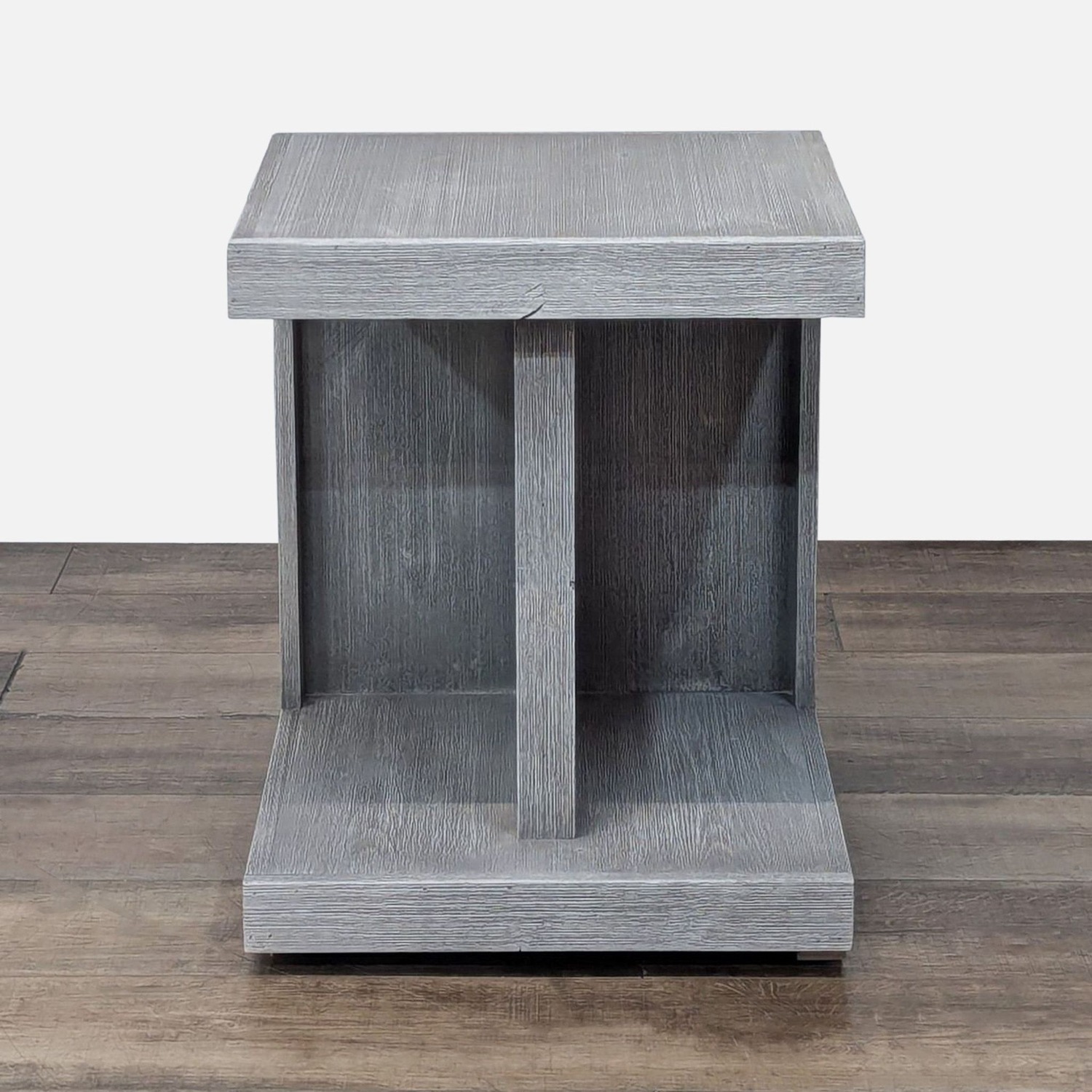 Living Spaces Gray Washed End Table - image-1