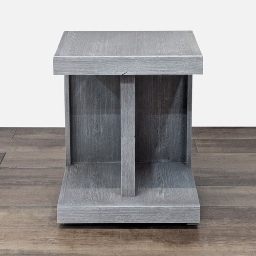 Used Living Spaces Gray Washed End Table for sale on AptDeco
