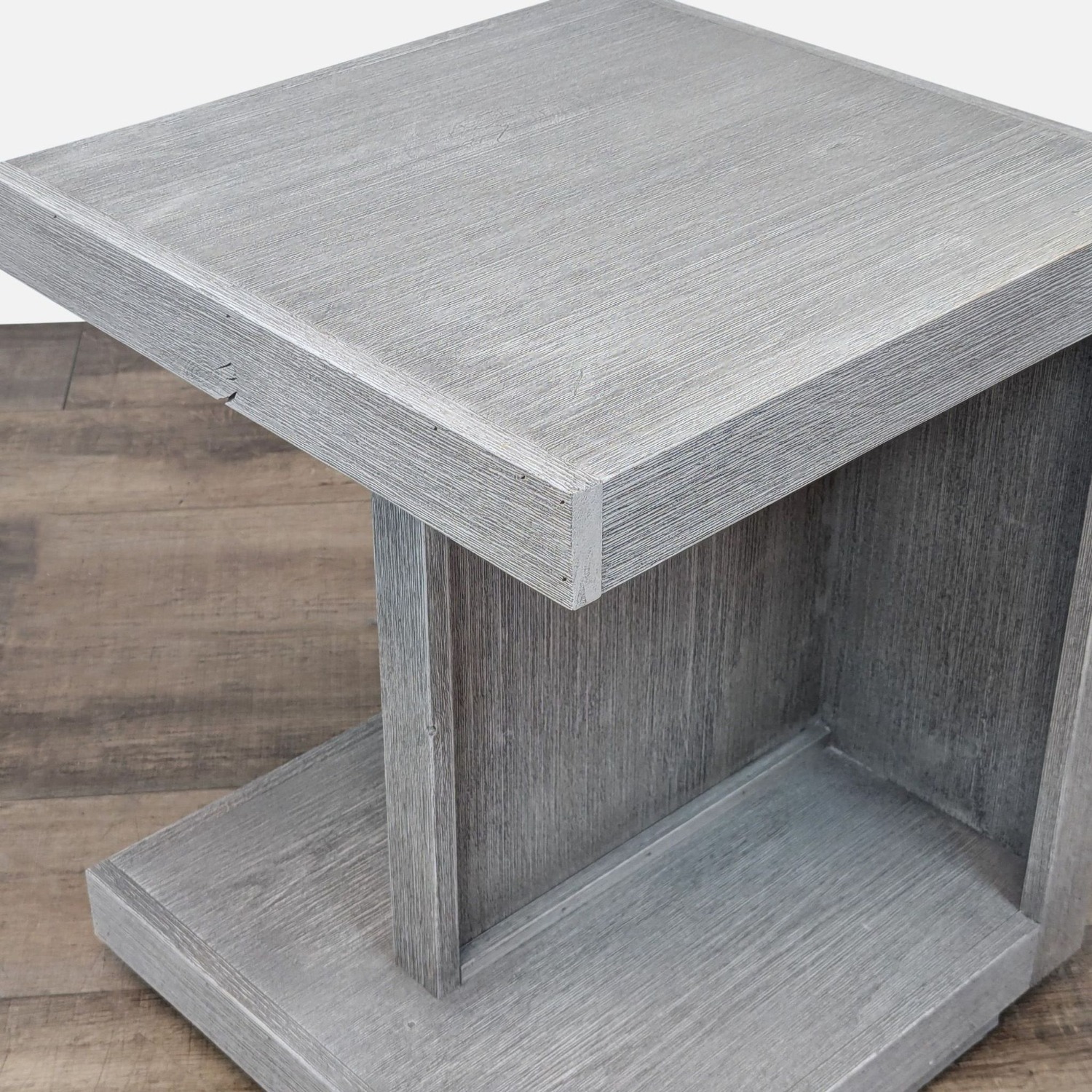 Living Spaces Gray Washed End Table - image-6