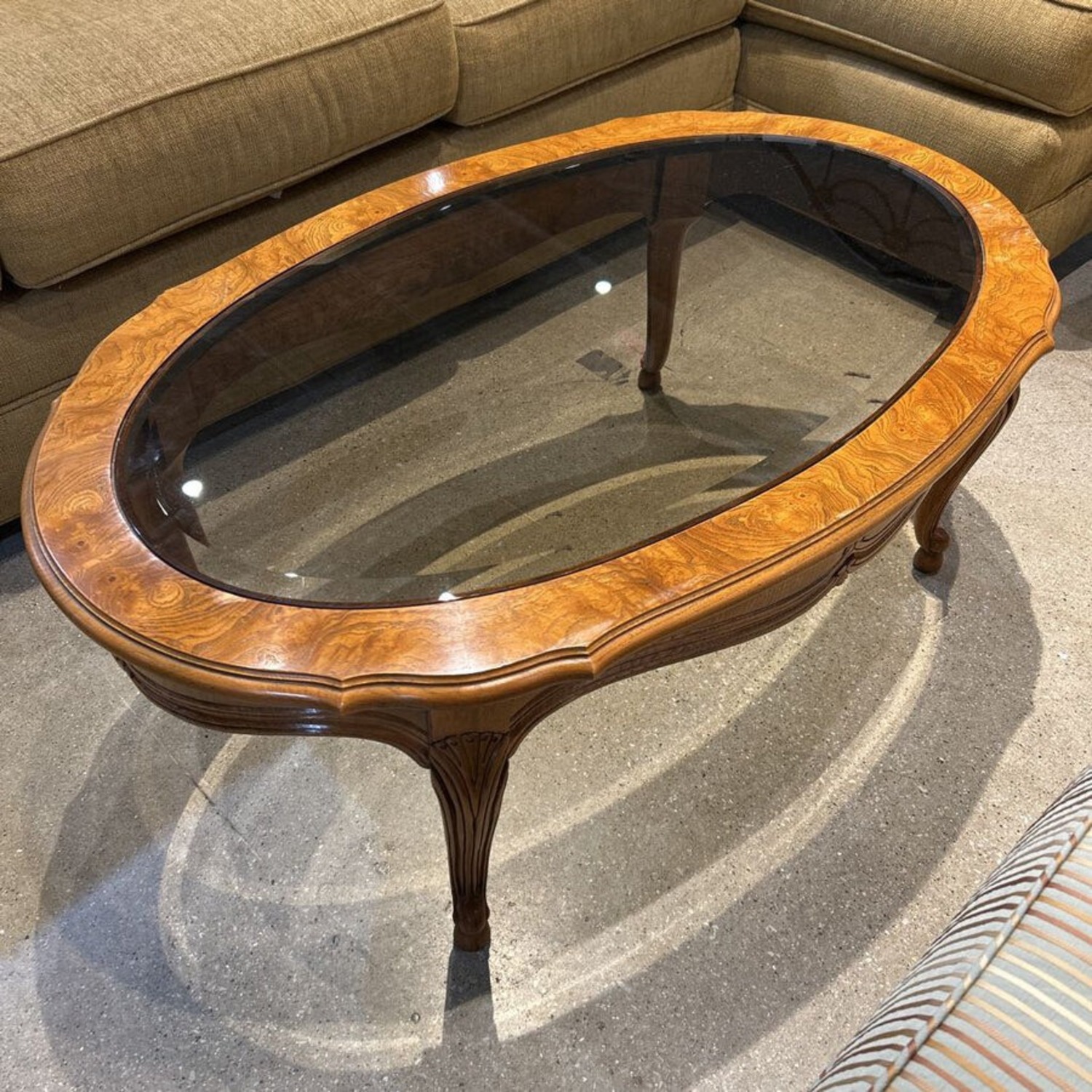 Thomasville Oval Glass Top Coffee Table - image-4