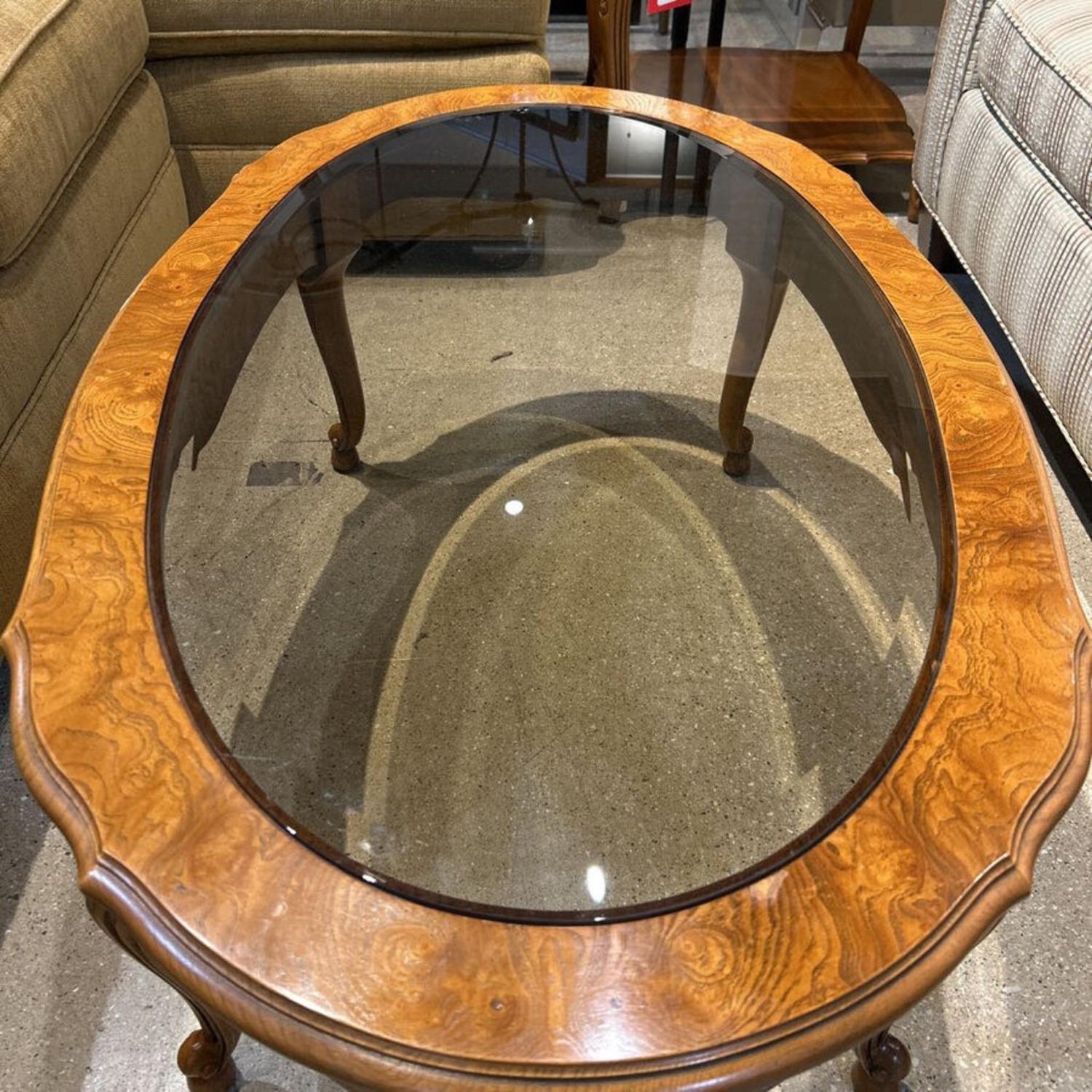 Thomasville Oval Glass Top Coffee Table - image-3