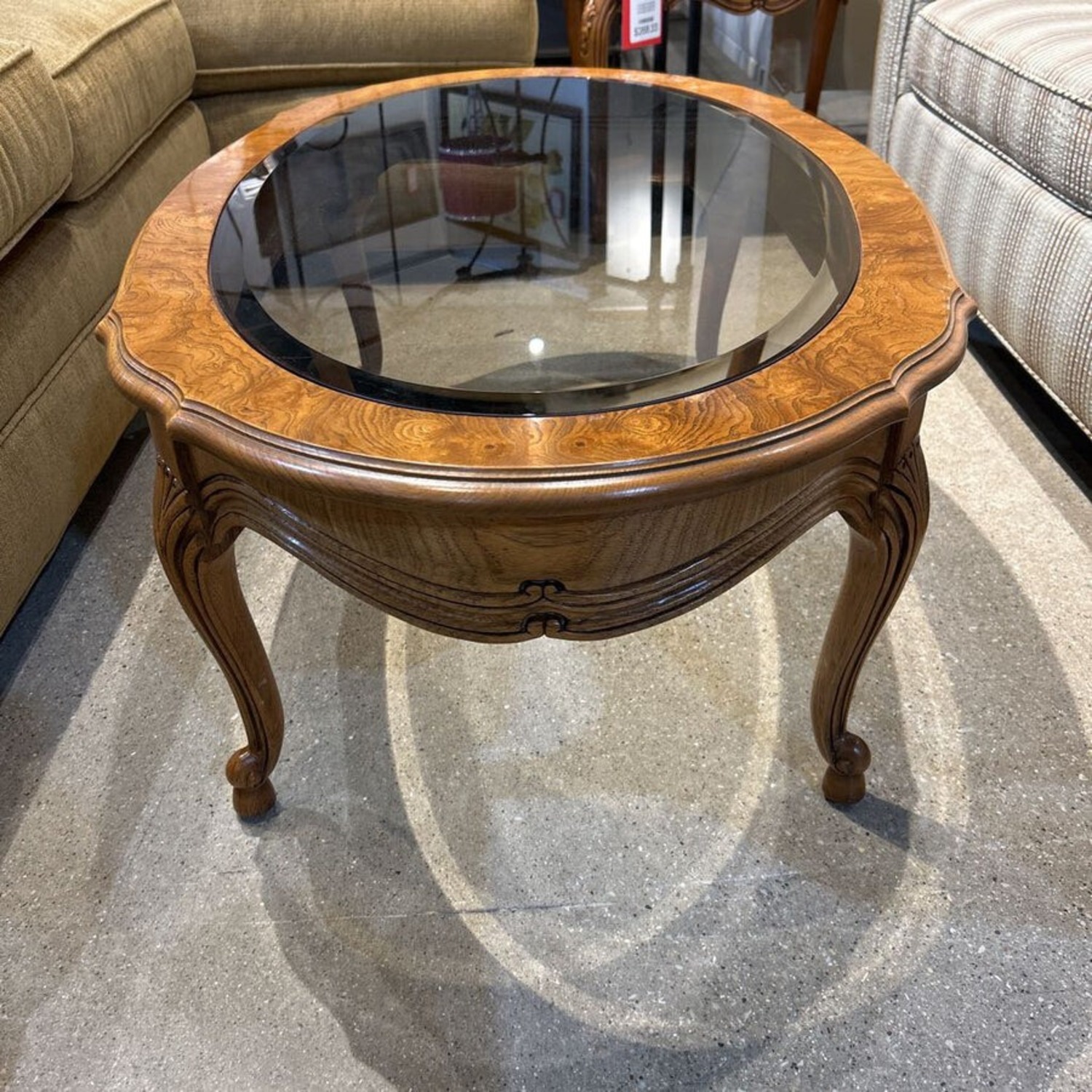Thomasville Oval Glass Top Coffee Table - image-2