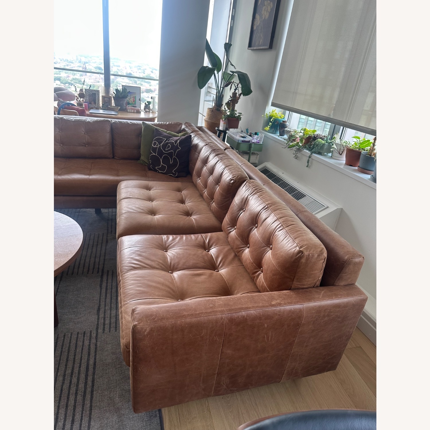 Joybird Eliot Leather Sectional with Bumper - image-2