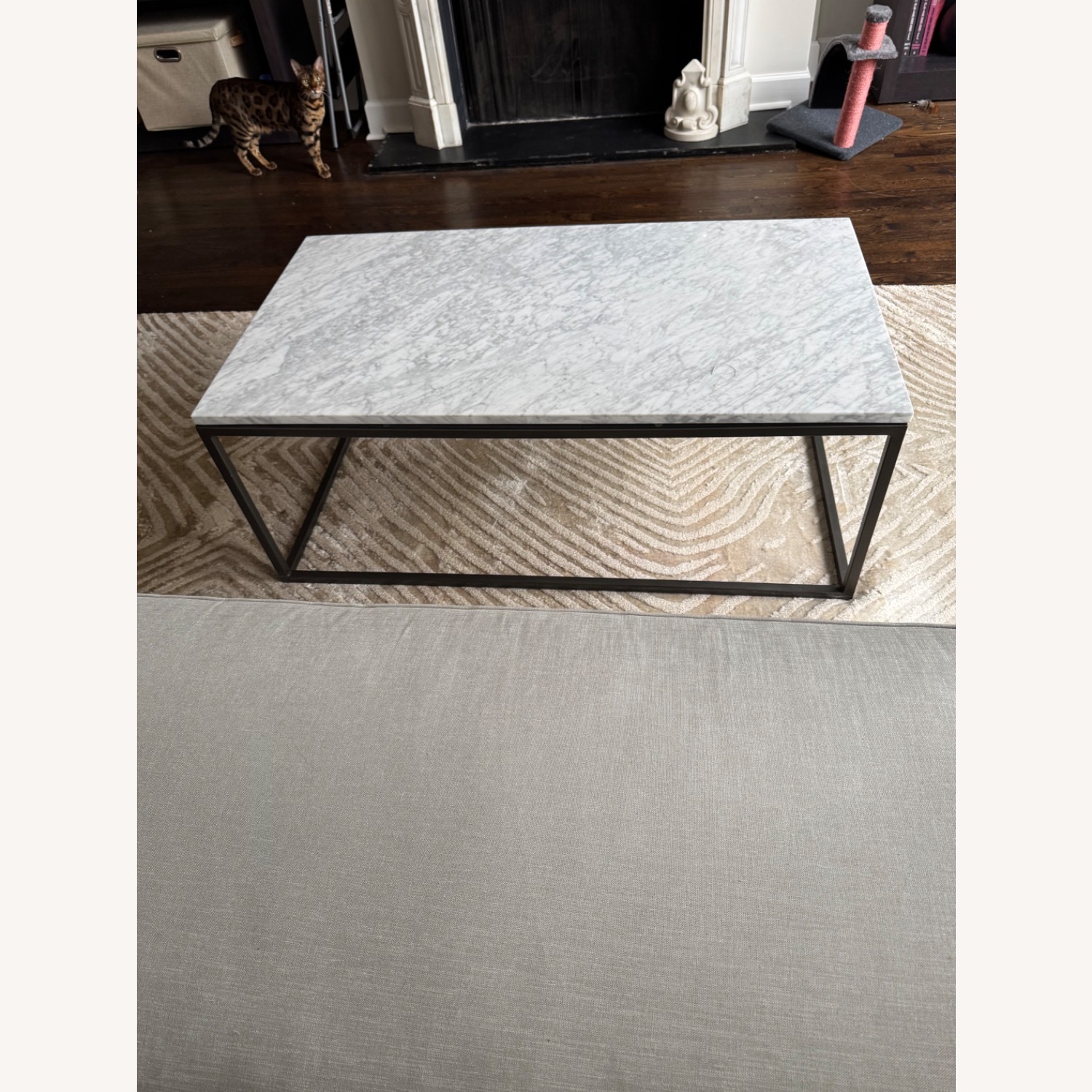 West Elm Streamline Marble Table 44” - image-1