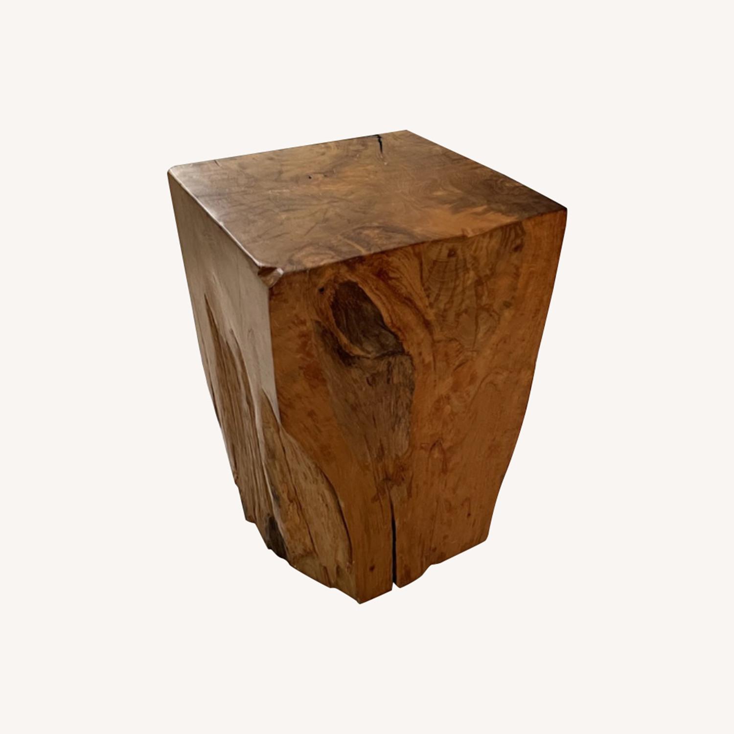 EQ3 Solid Teak Stool - image-0