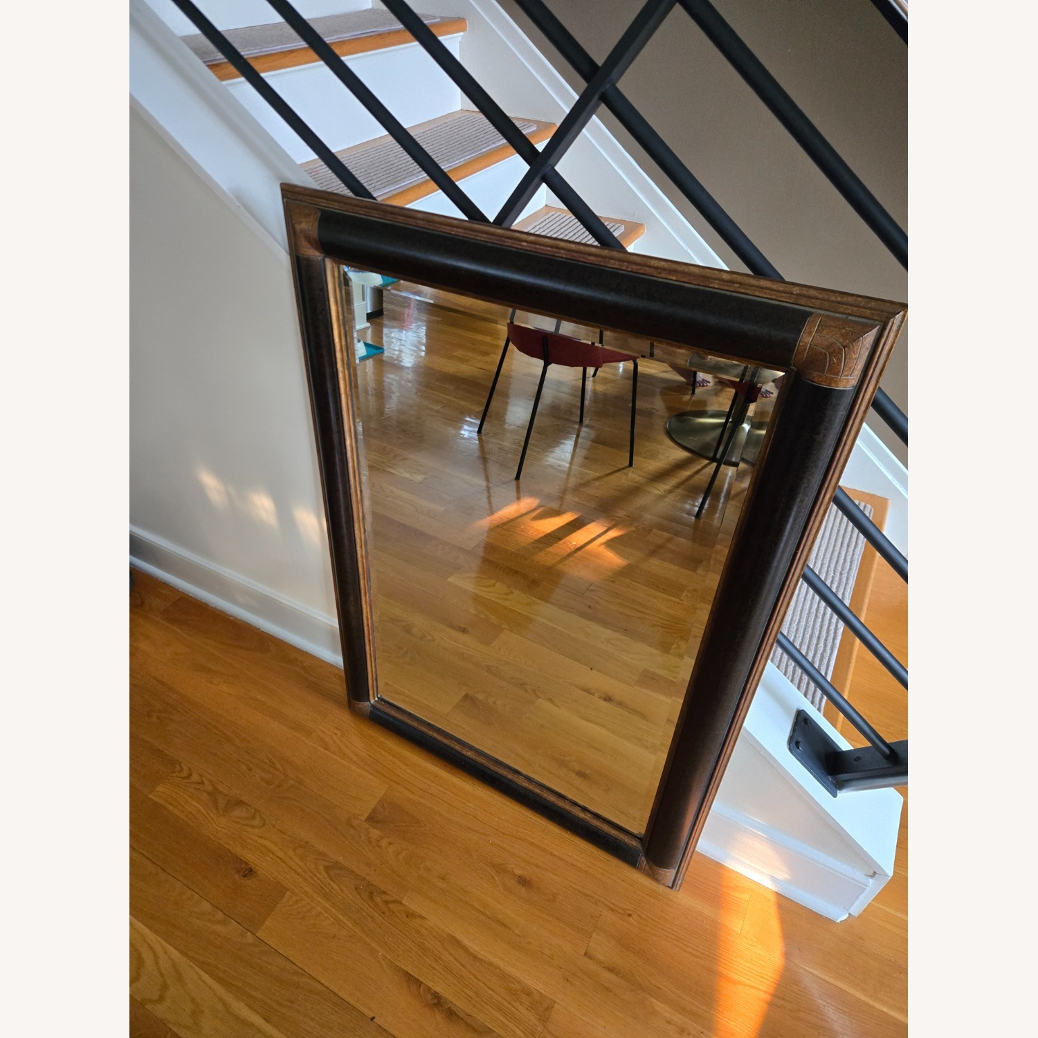 Vintage Two Tone Brown Floor Mirror - image-2