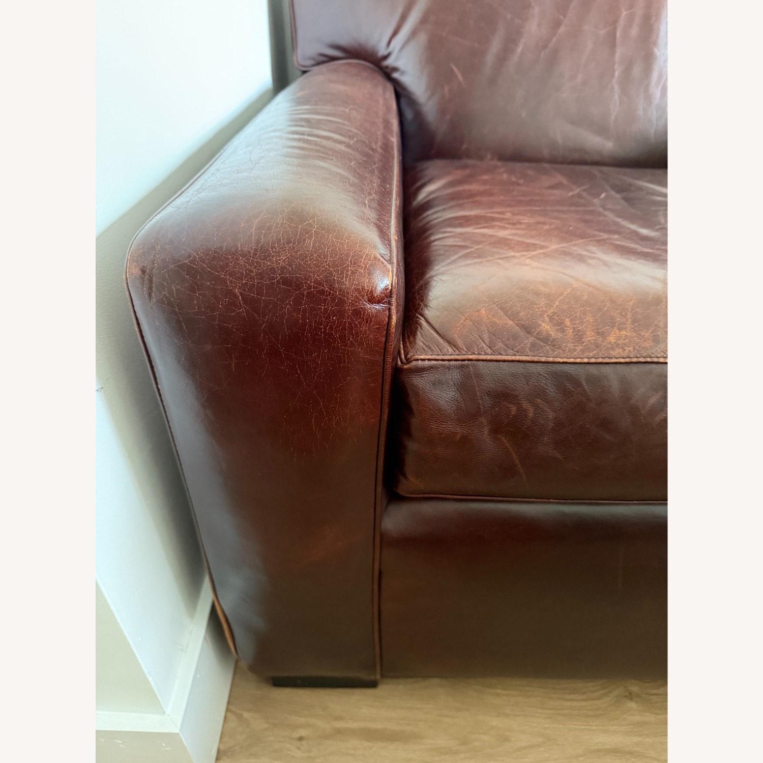 Pottery Barn Brown Leather Armchair - image-4