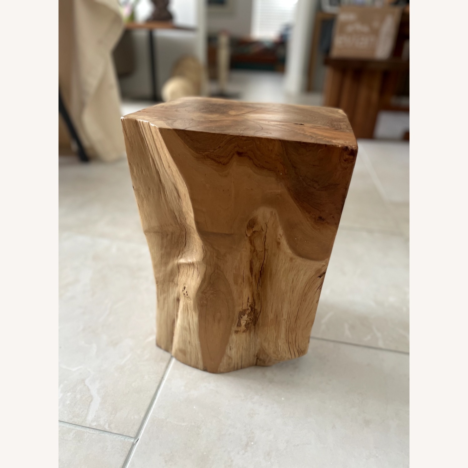 EQ3 Solid Teak Stool - image-3