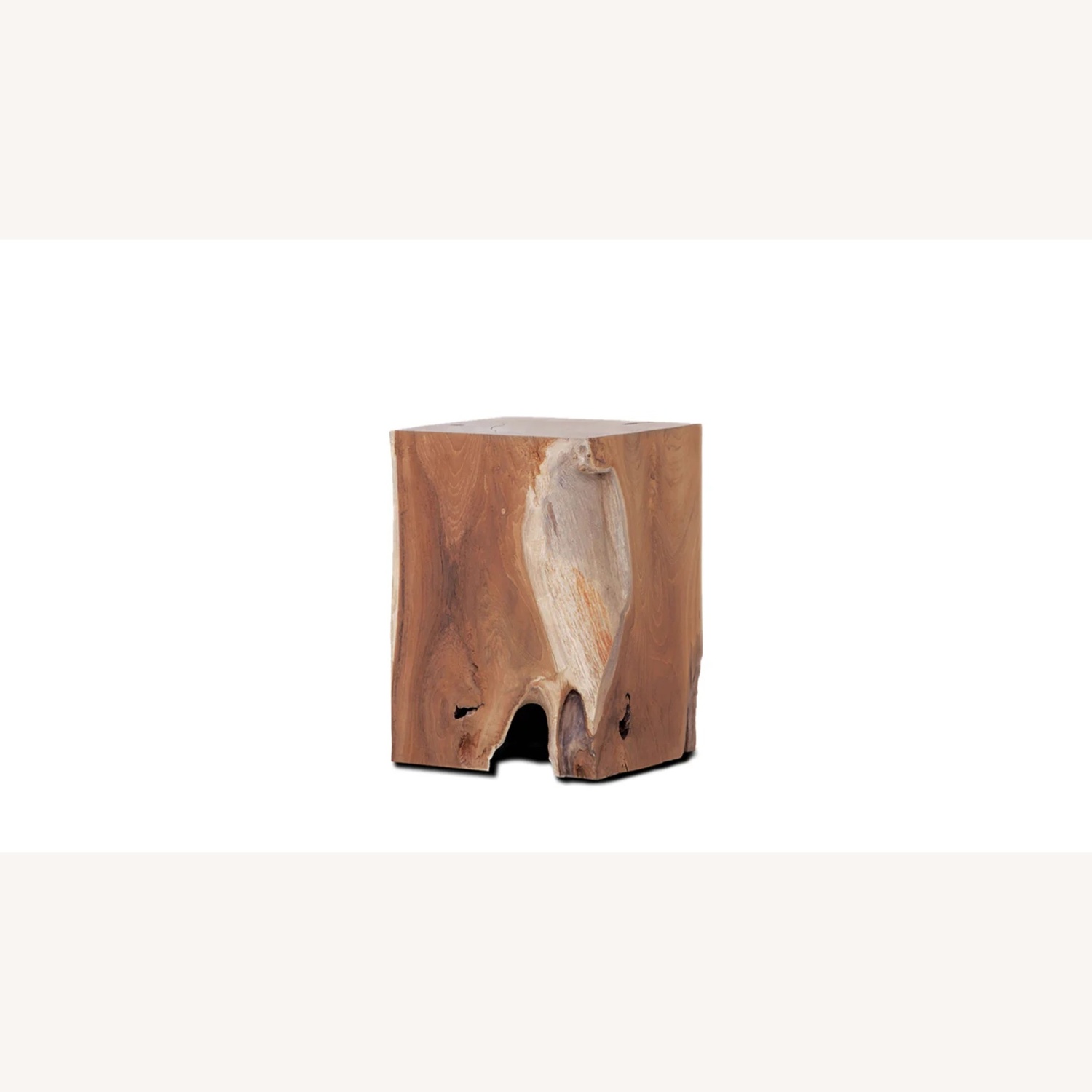 EQ3 Solid Teak Stool - image-0