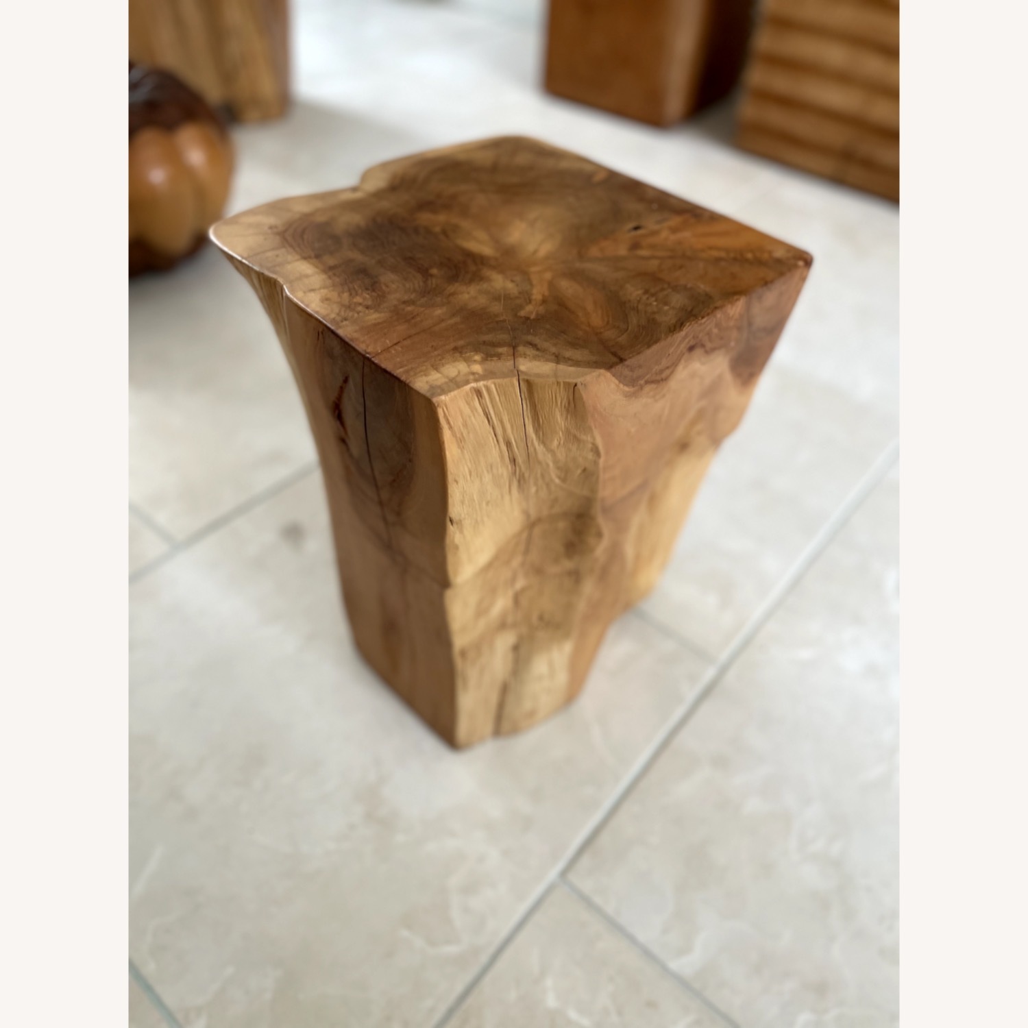 EQ3 Solid Teak Stool - image-6