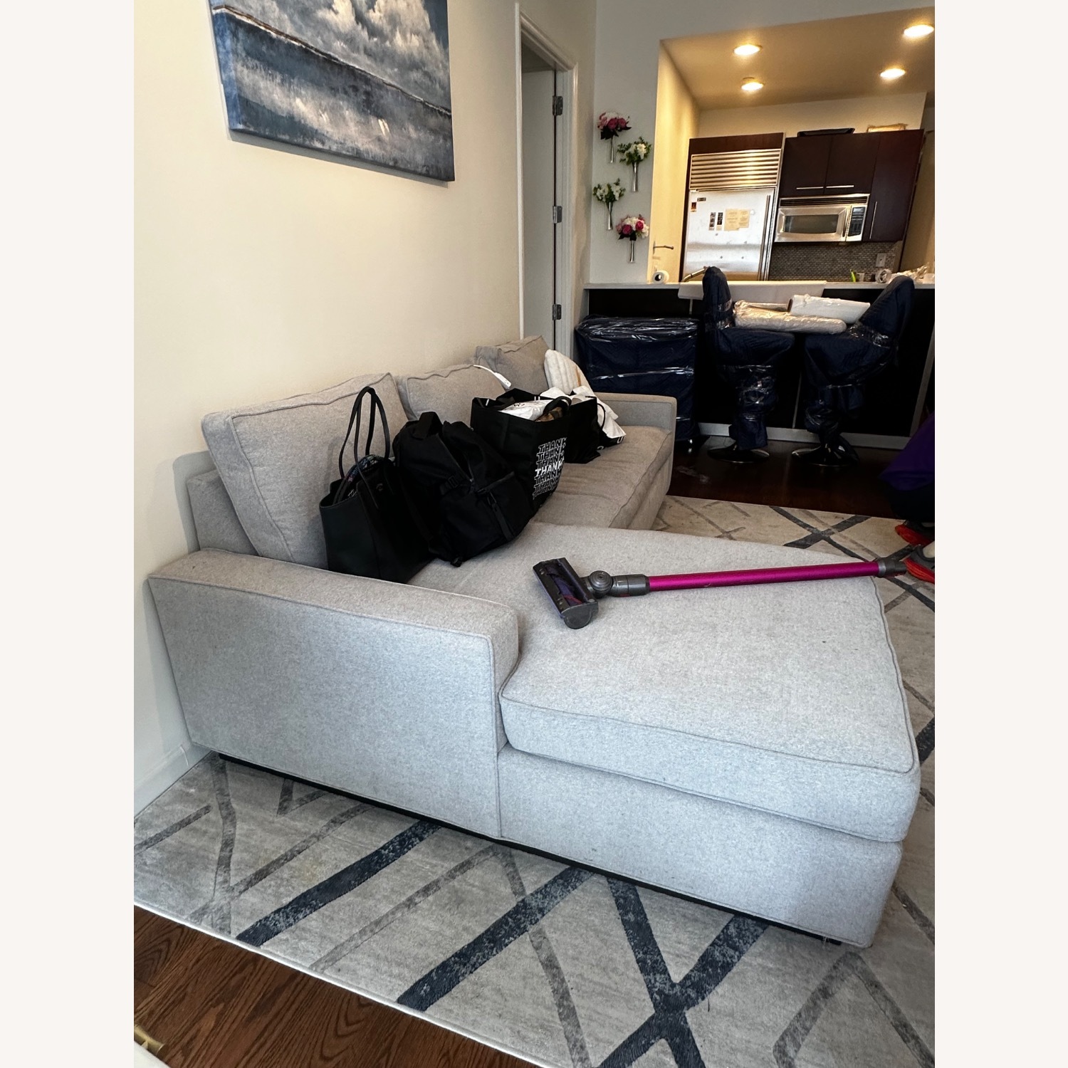 Apt 2B Gray Sleeper Sectional Memory Foam Mattress - image-2